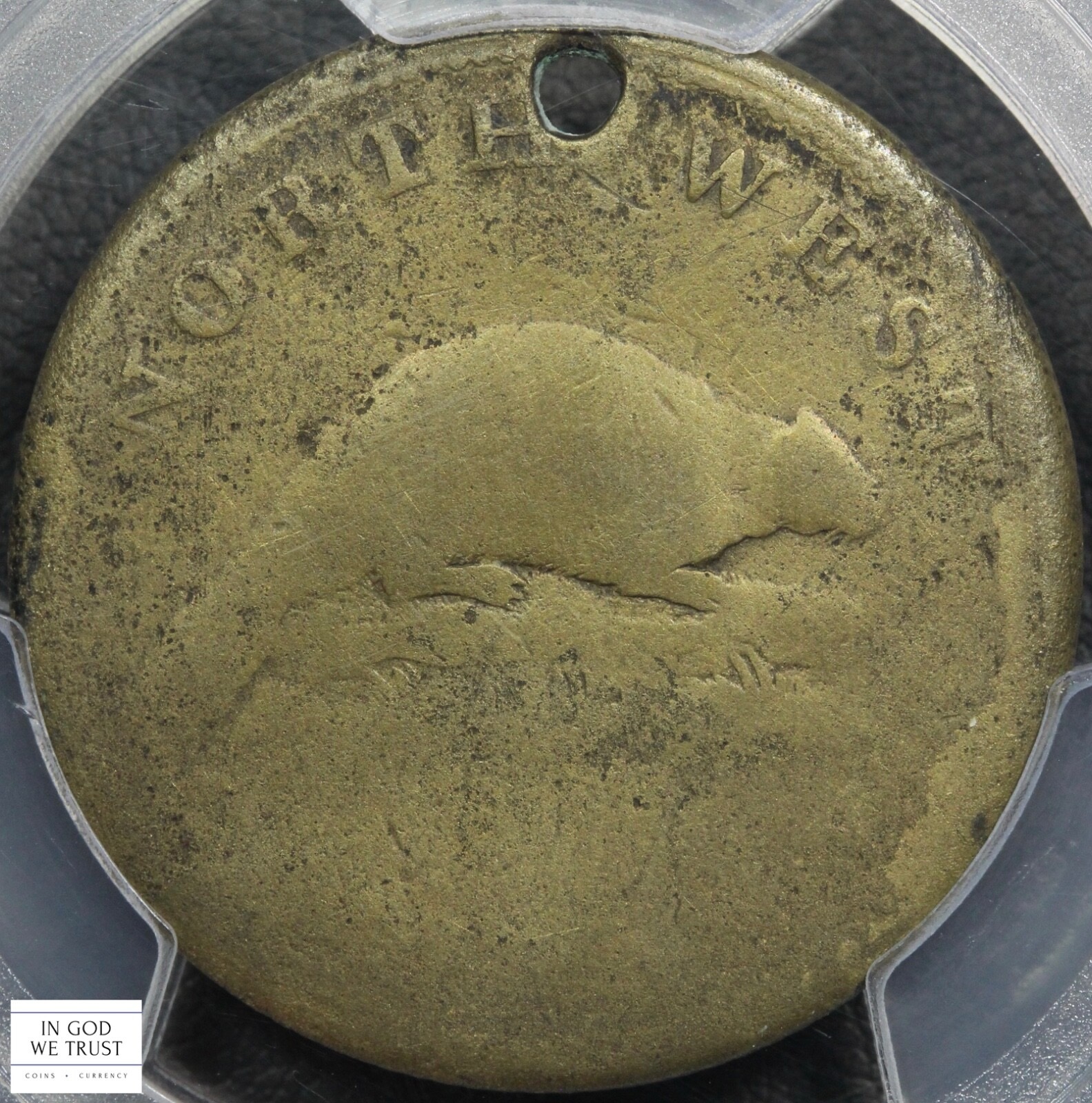 image for: 1820 Northwest Company, Brass, Holed Token PCGS AG3