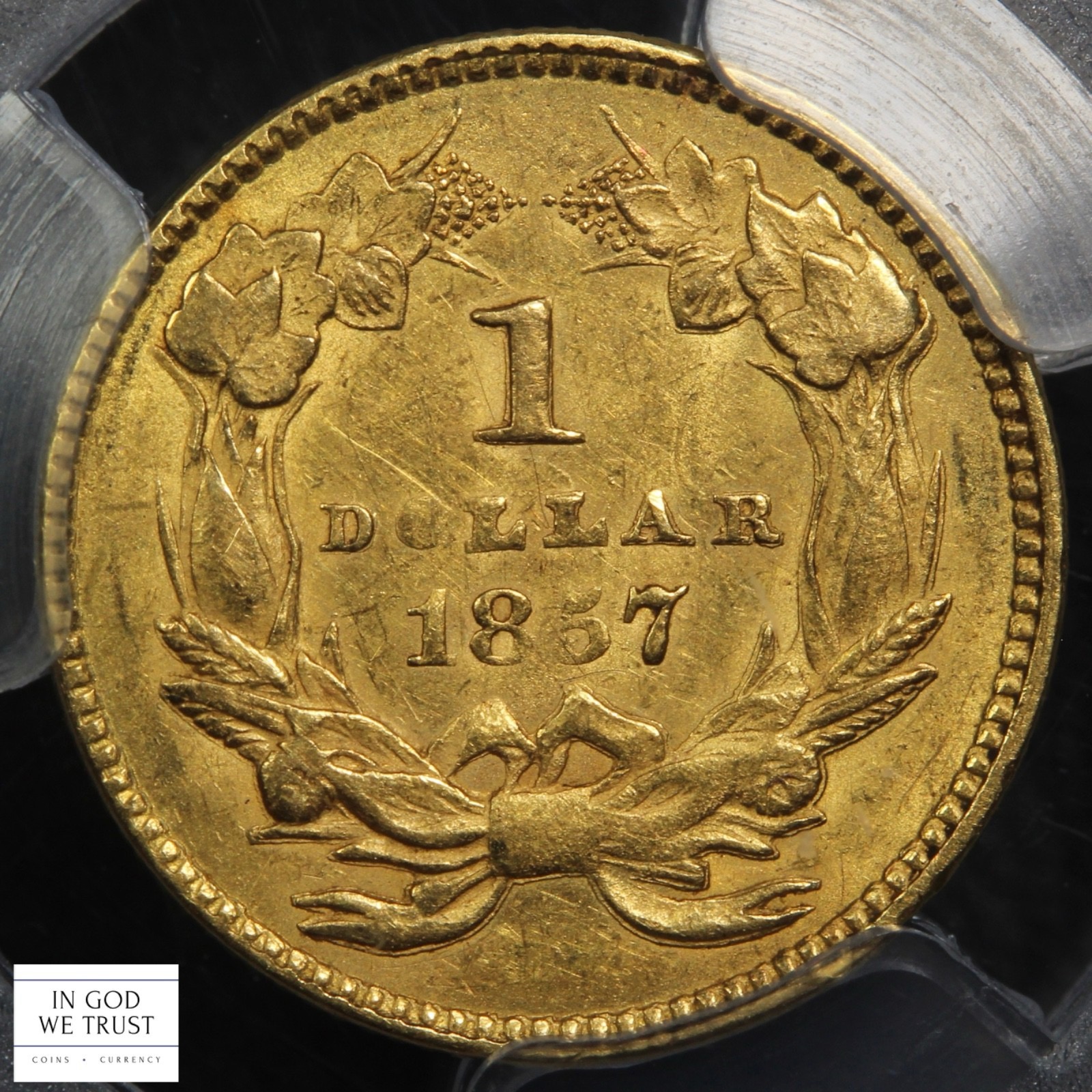 image for: 1857 G$1 PCGS MS61