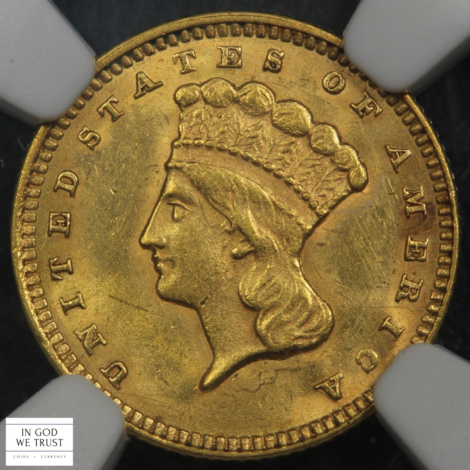 thumbnail for: 1874 G$1 NGC MS61