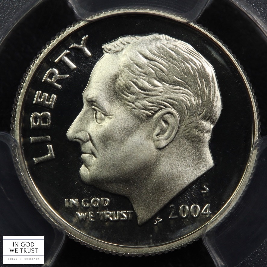 image for: 2004-S Silver 10c PCGS PR70 DCAM