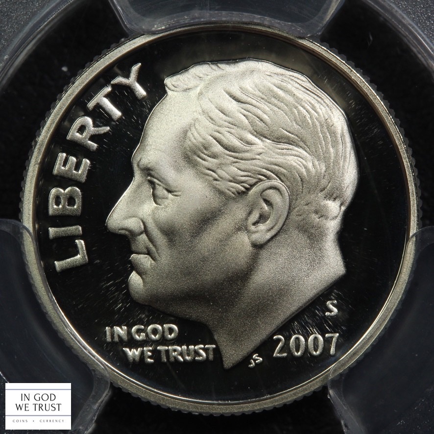 image for: 2007-S Silver 10c PCGS PR70 DCAM