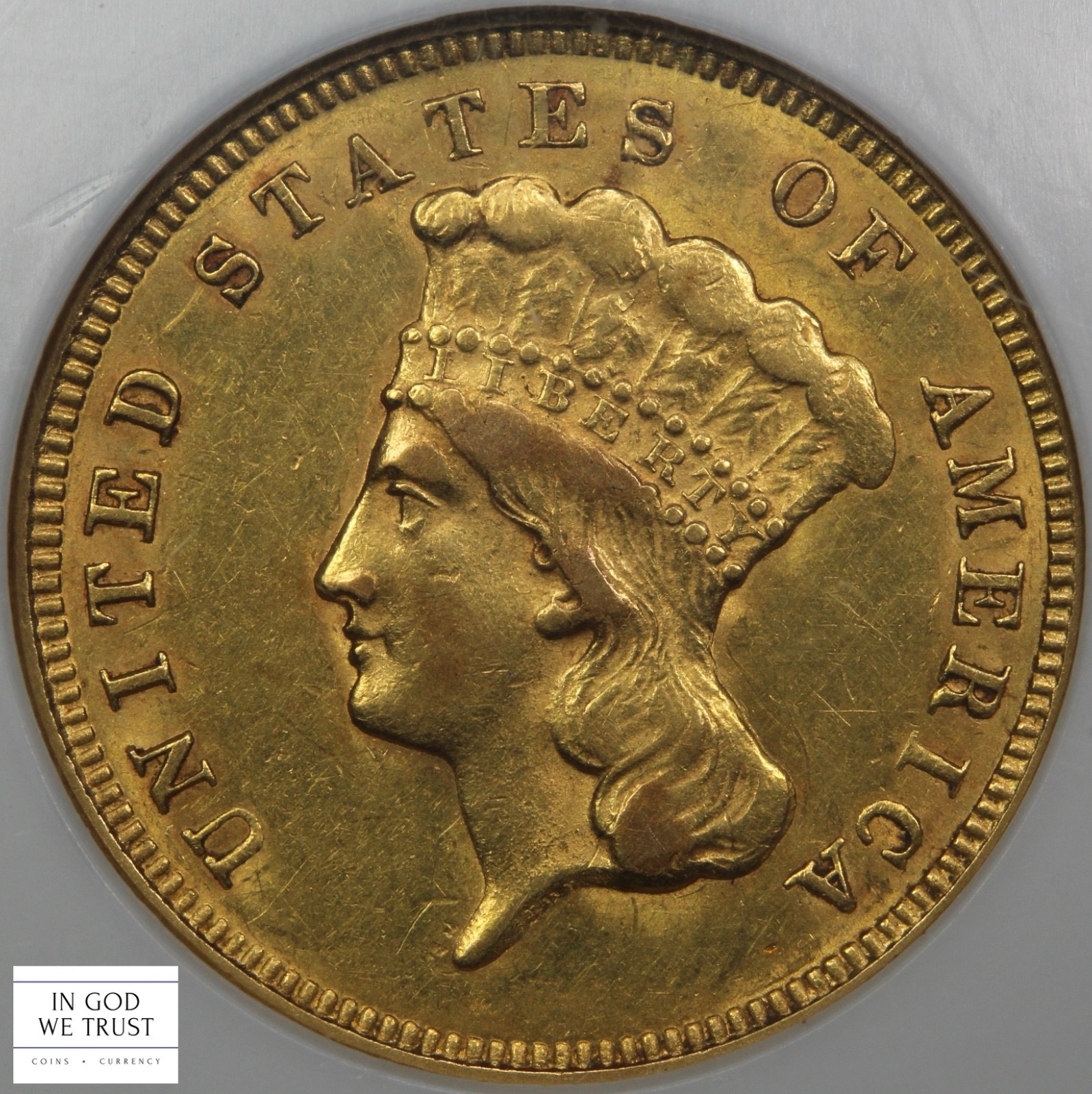 image for: 1874 $3  NGC AU58