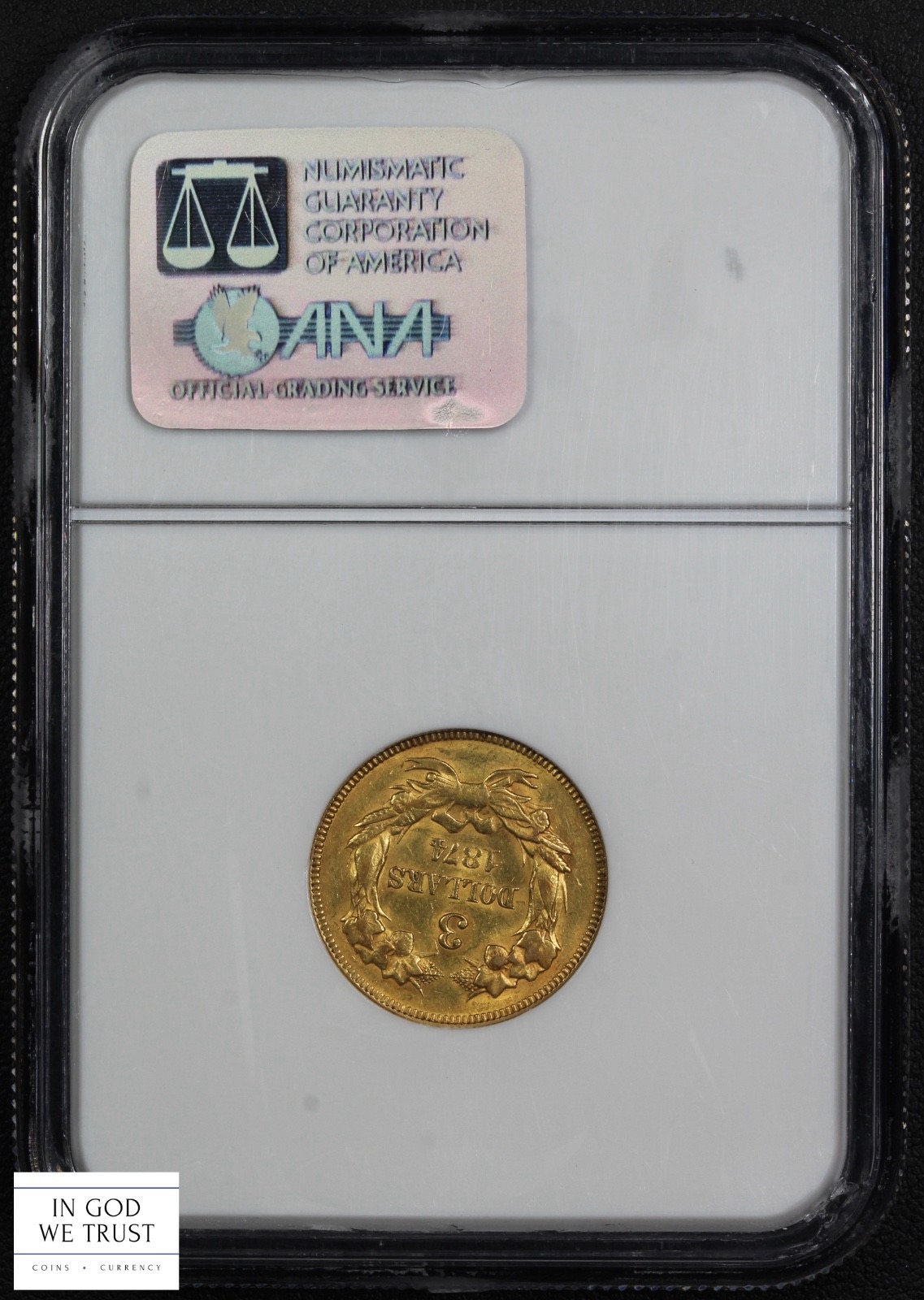 image for: 1874 $3  NGC AU58