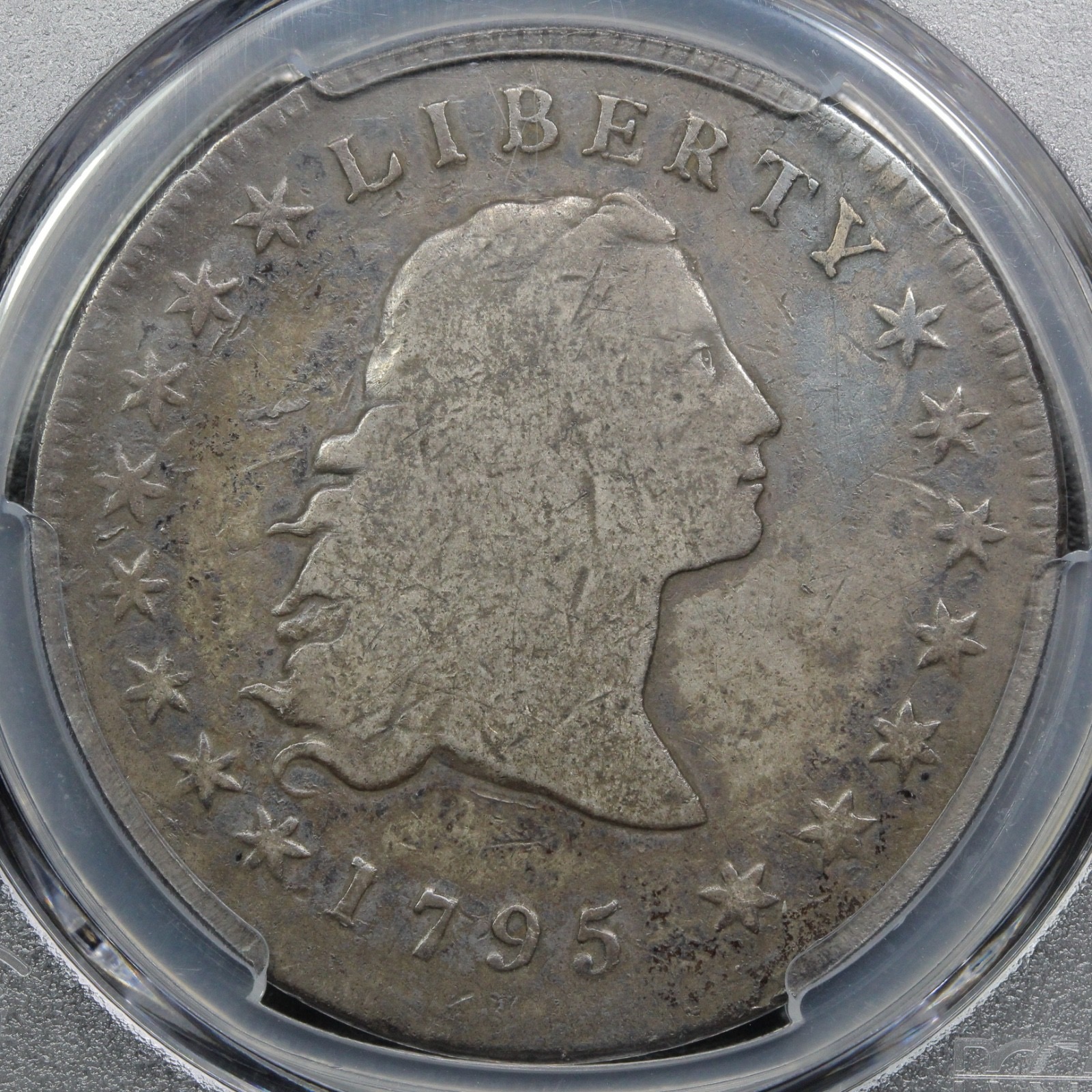 image for: 1795 Flowing Hair, 3 Leaves $1  PCGS VG8