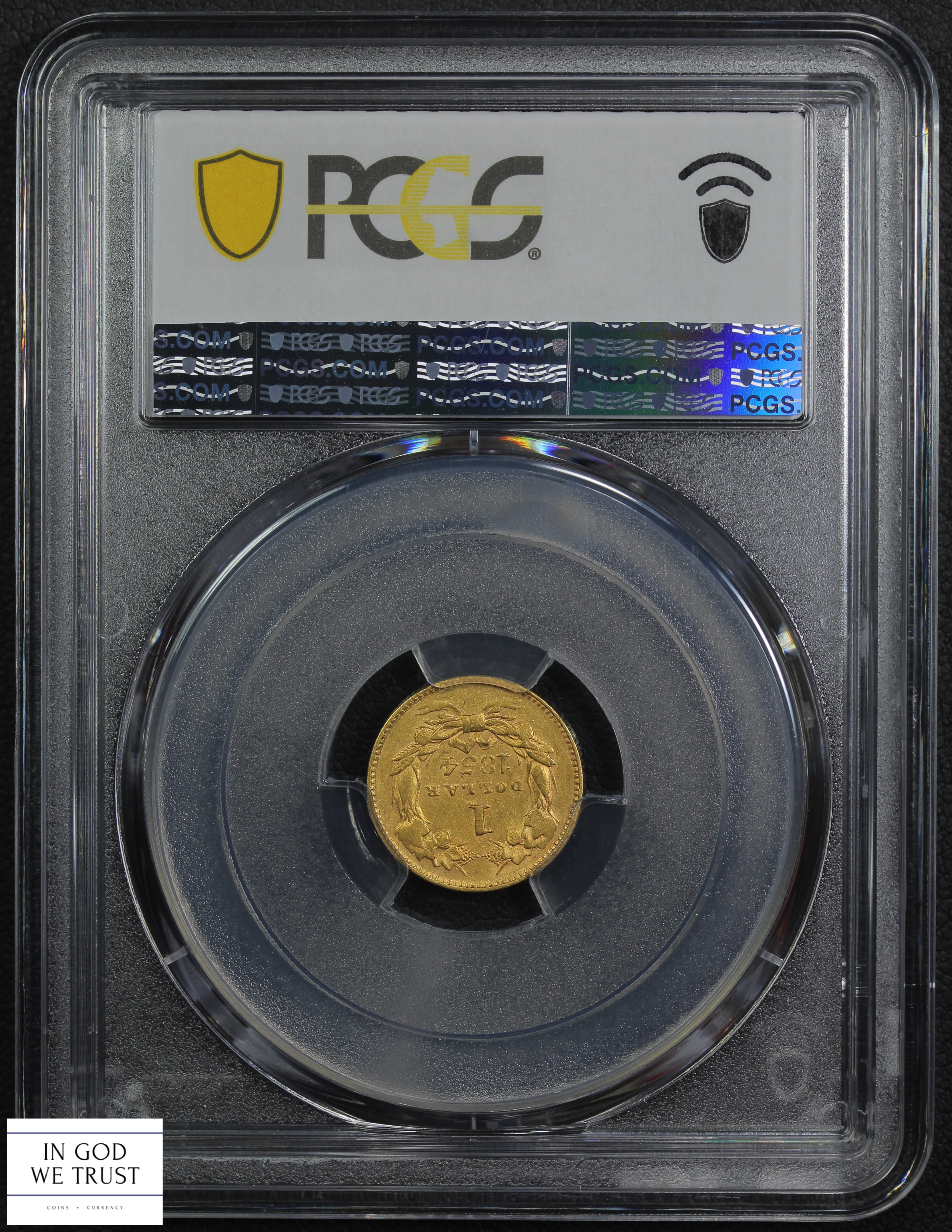 image for: 1854 Type 2 G$1 PCGS AU50