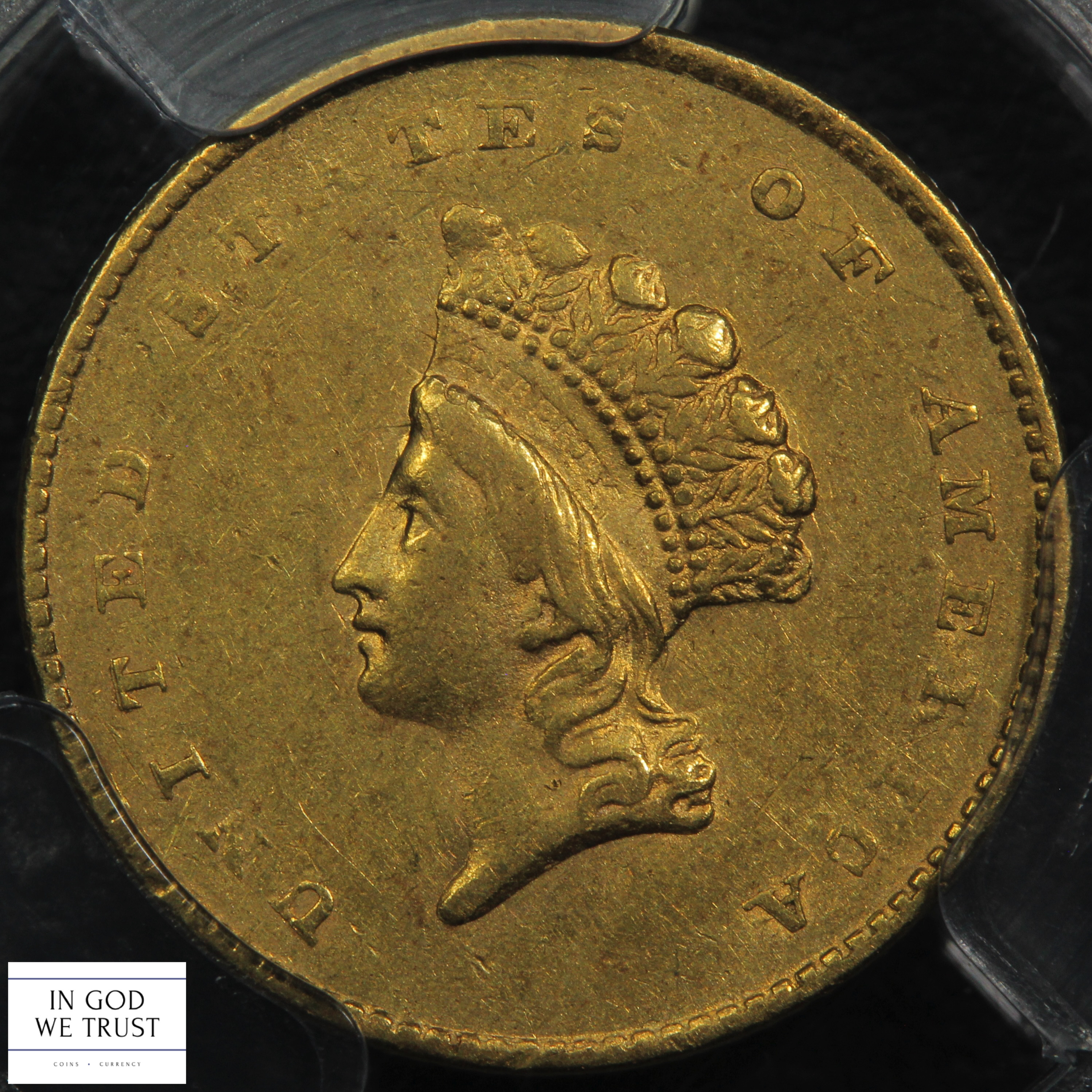 image for: 1854 Type 2 G$1 PCGS AU50