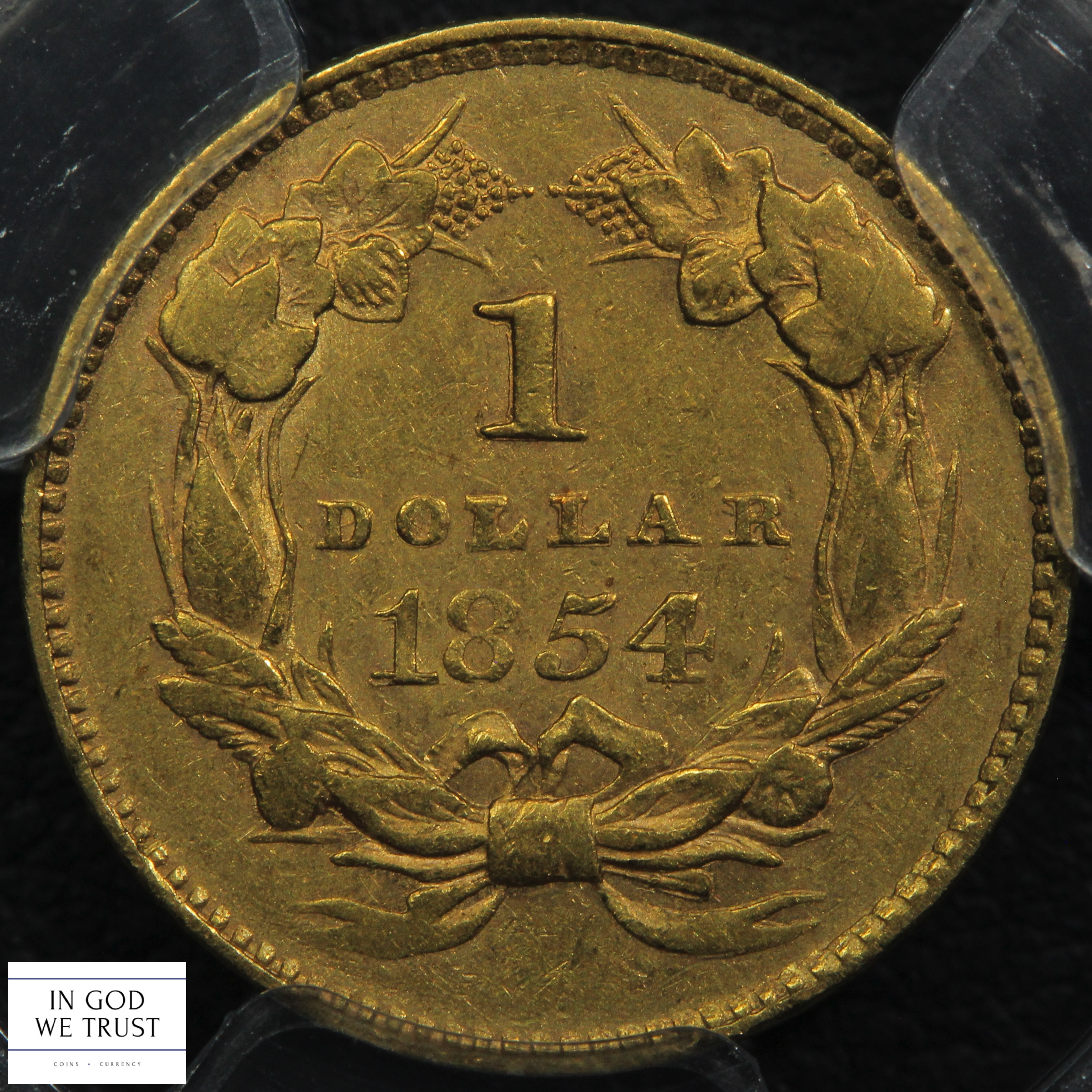 image for: 1854 Type 2 G$1 PCGS AU50