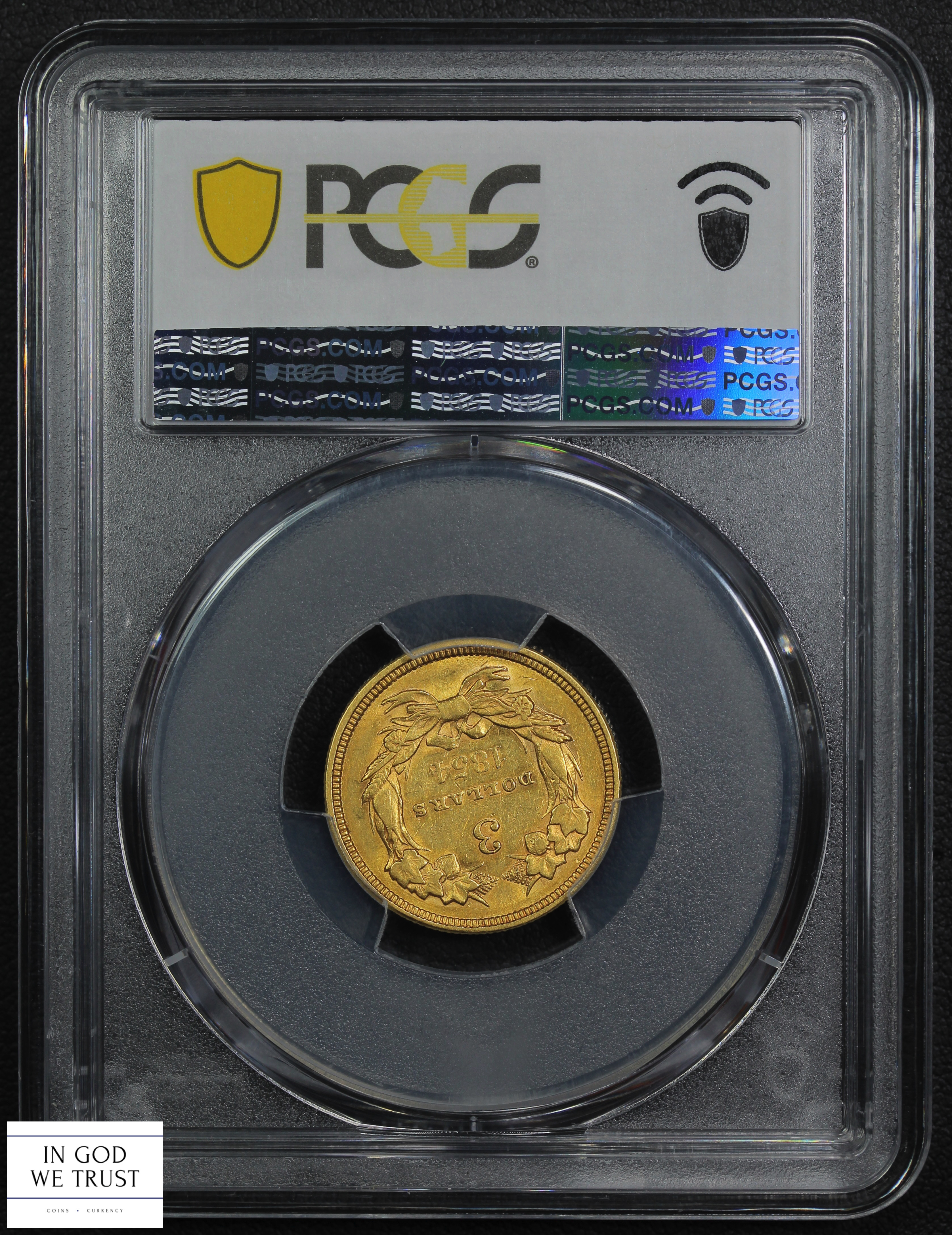 image for: 1854 $3  PCGS AU53