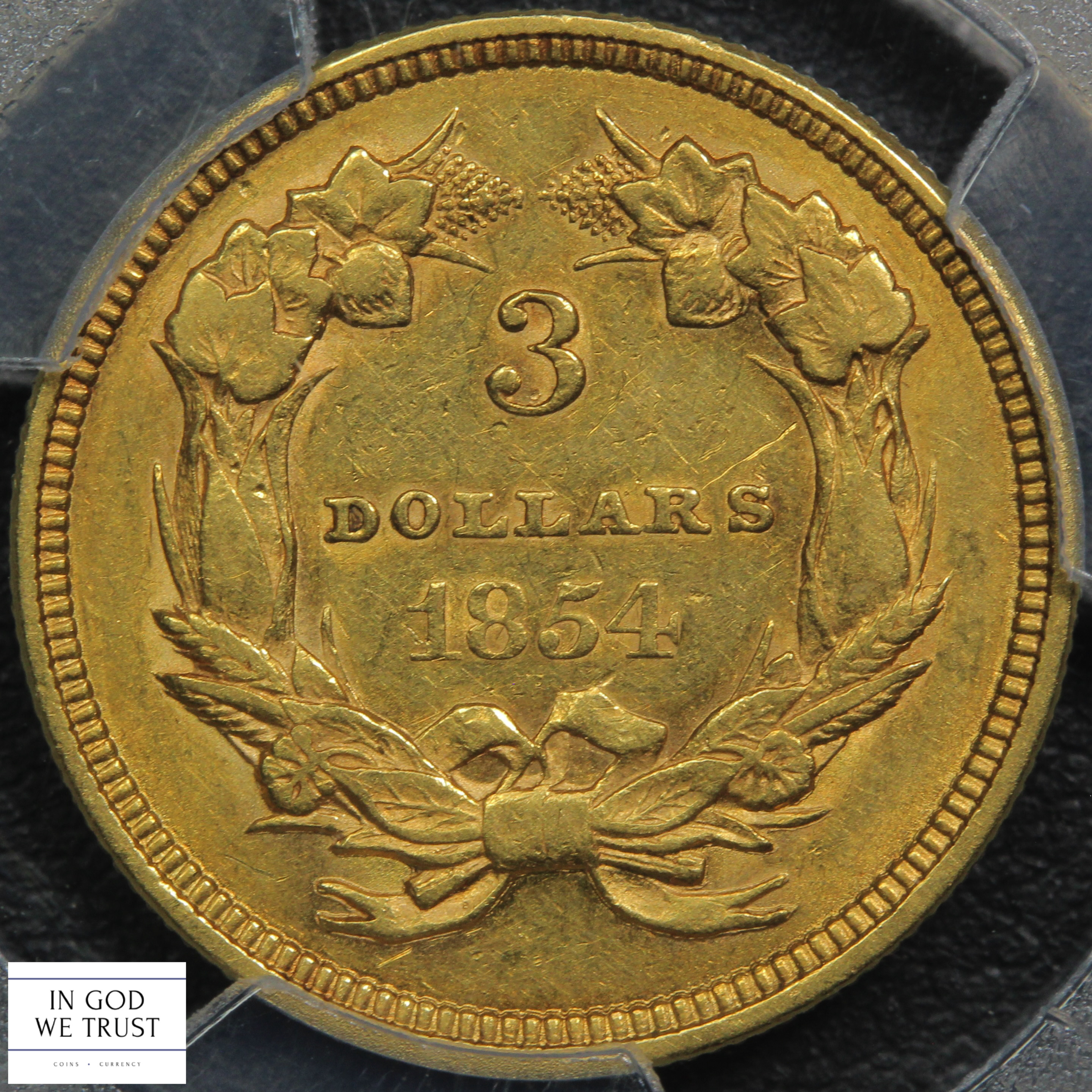 image for: 1854 $3  PCGS AU53