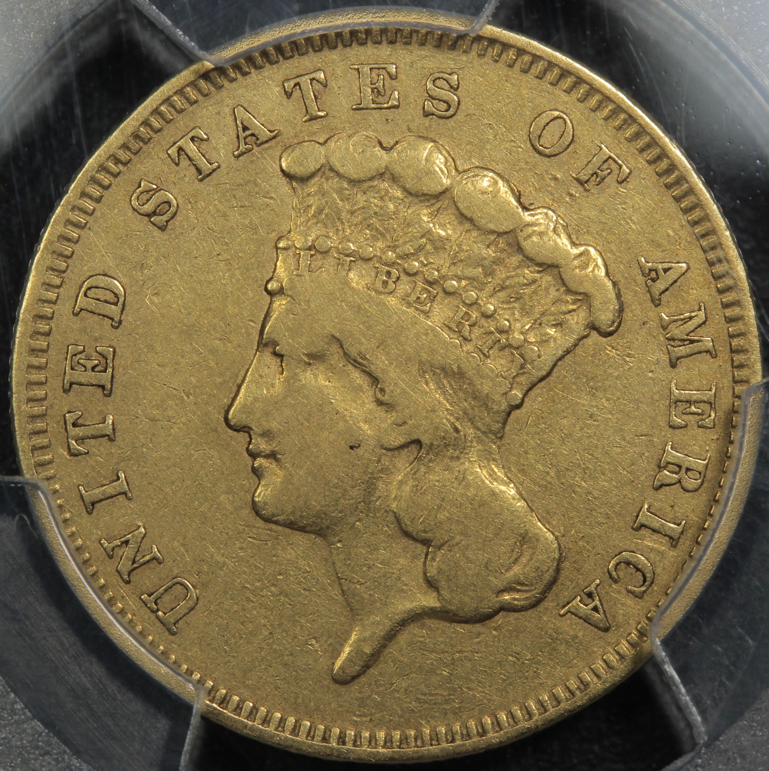 image for: 1855-S $3  PCGS VF25