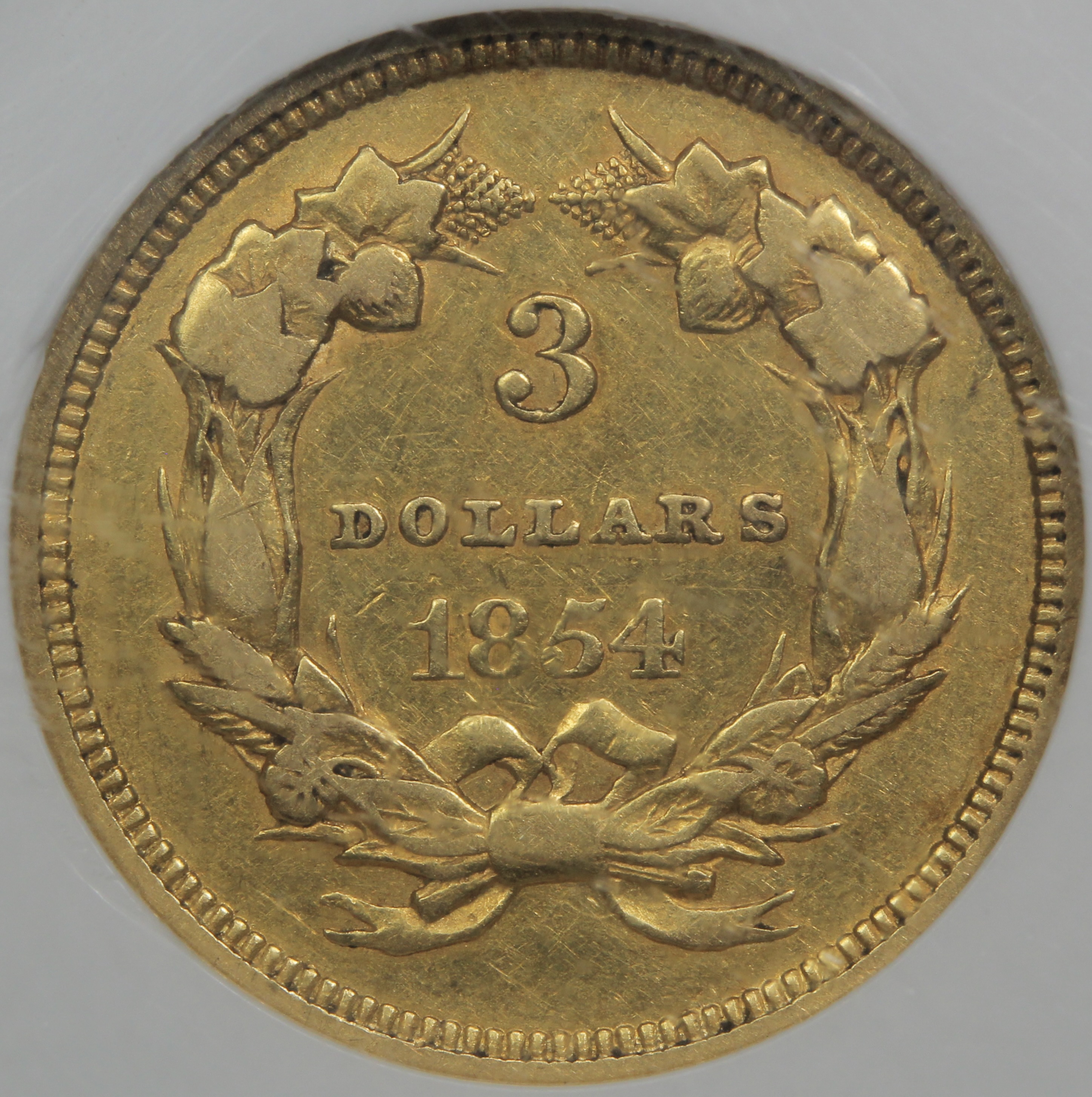 image for: 1854 $3  NGC VF35