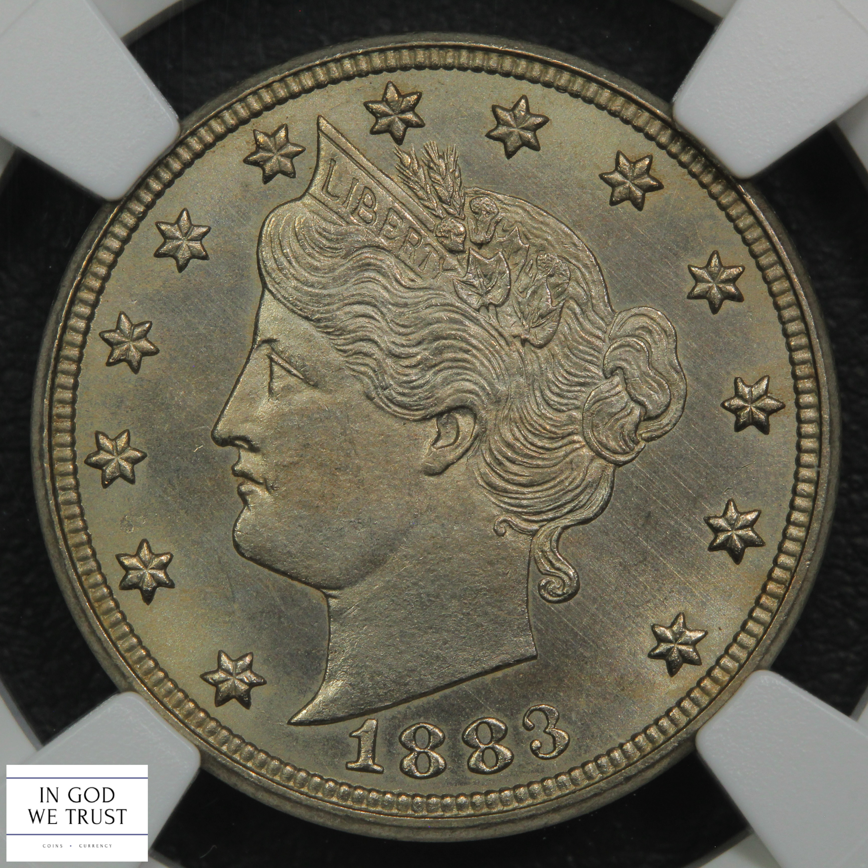 image for: 1883 No Cents 5c NGC MS65