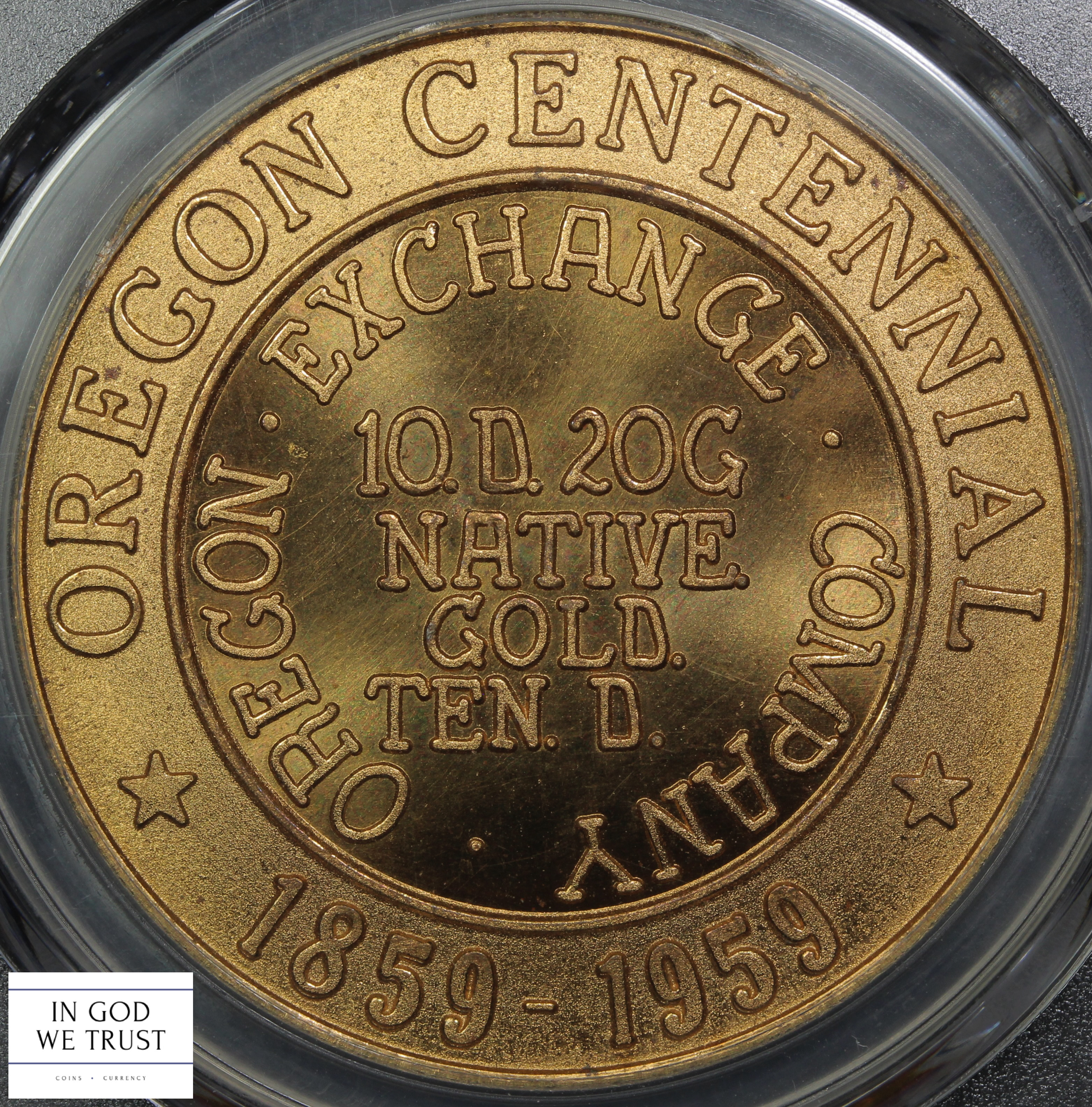 image for: 1959 Oregon Statehood, Beaver, Gilt-bronze, HK-573 SC$1 PCGS MS66