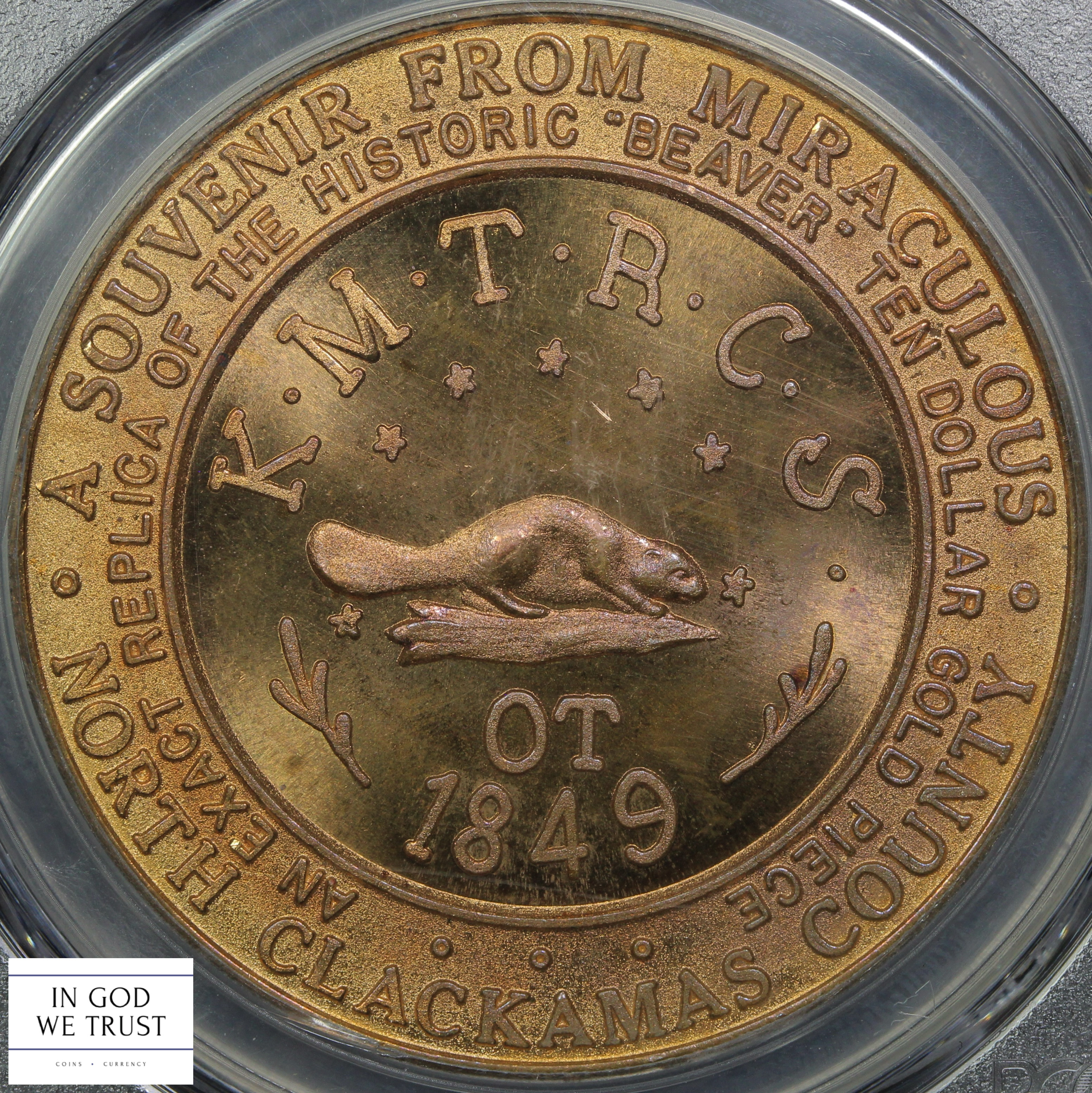 image for: 1959 Oregon Statehood, Beaver, Gilt-bronze, HK-573 SC$1 PCGS MS66