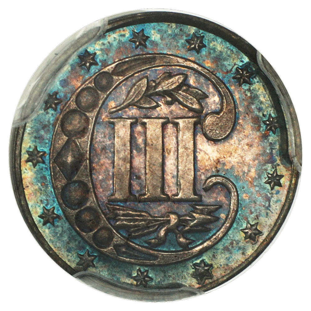 image for: 1858 3cS PCGS PR66
