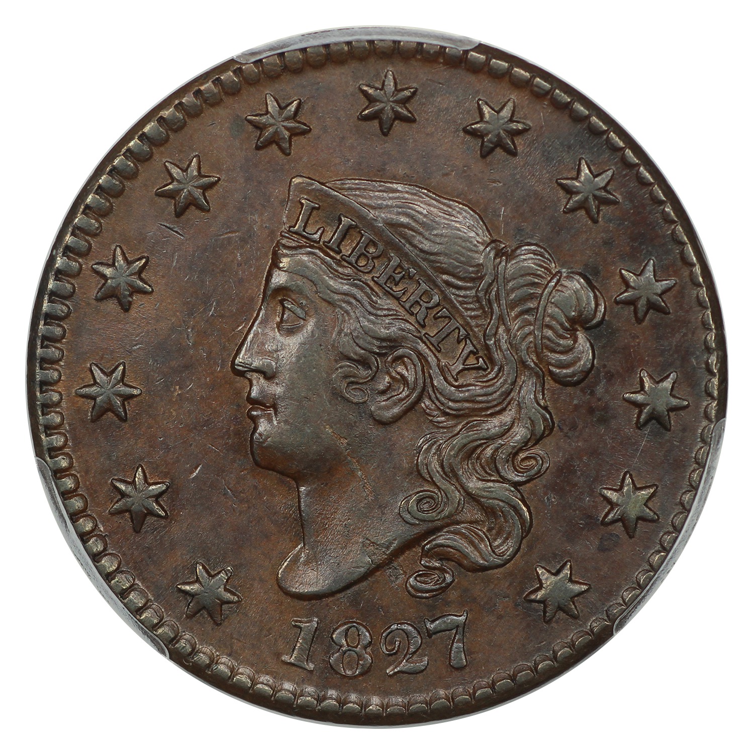 thumbnail for: 1827 1c PCGS AU53 BN