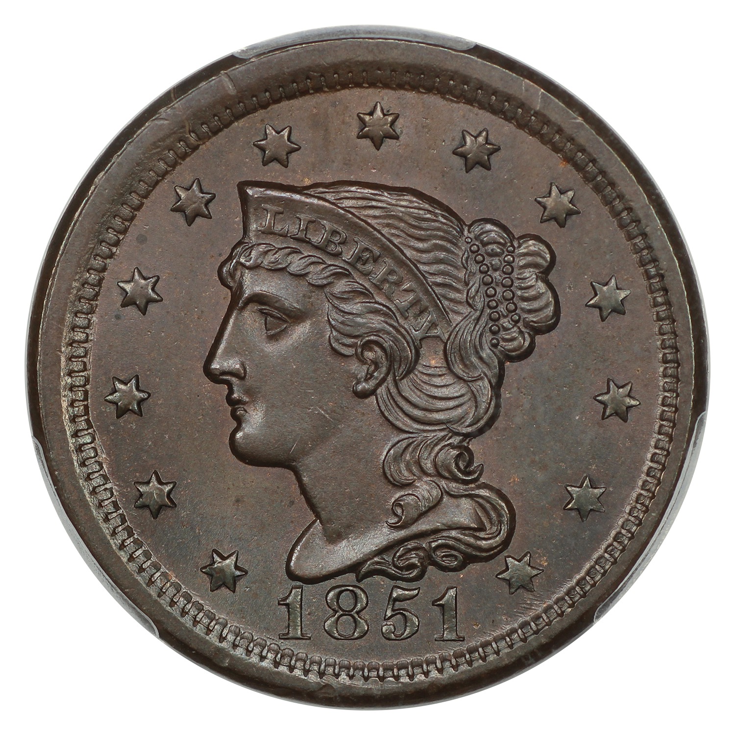 thumbnail for: 1851 1c PCGS MS65 BN