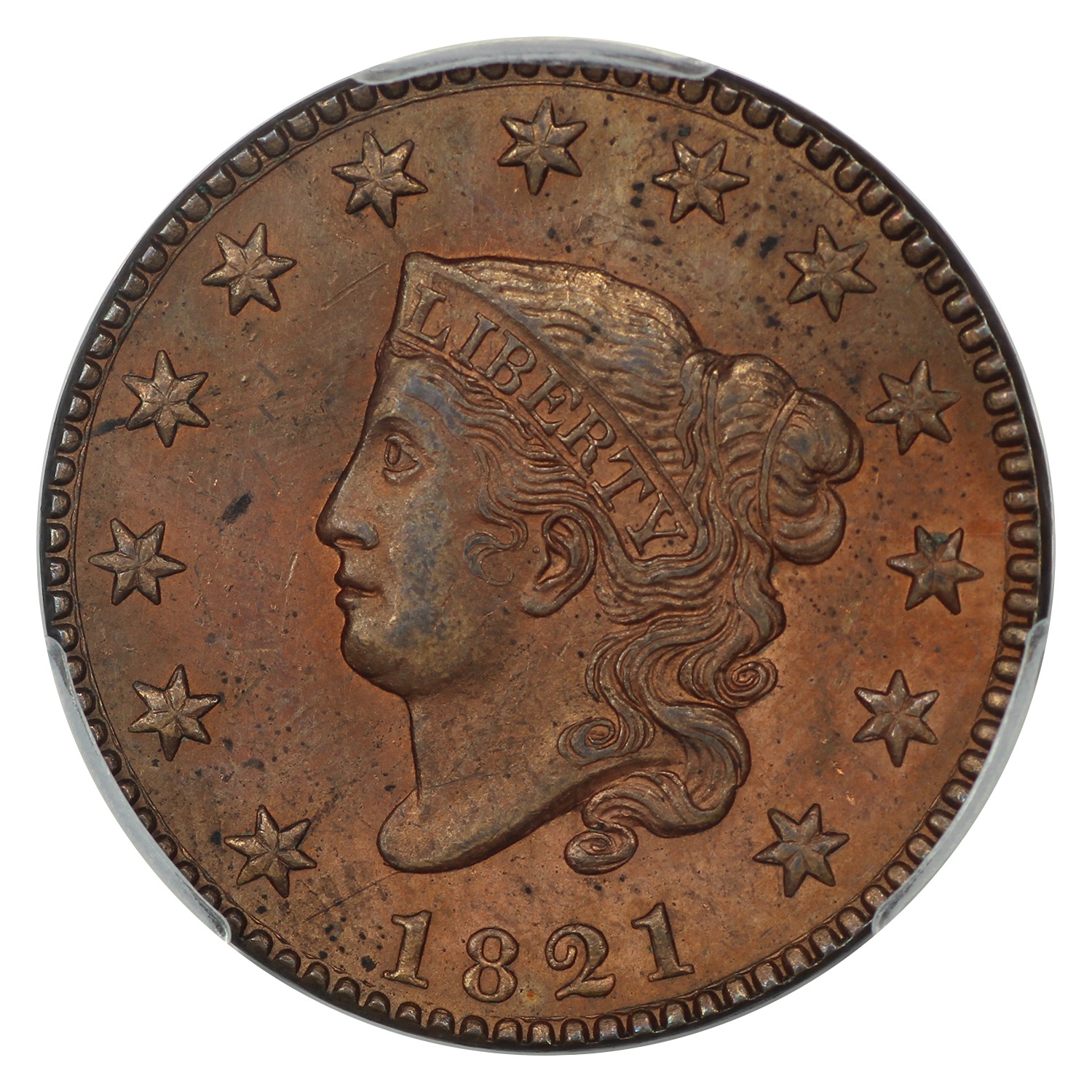 thumbnail for: 1821 1c PCGS MS63 RB