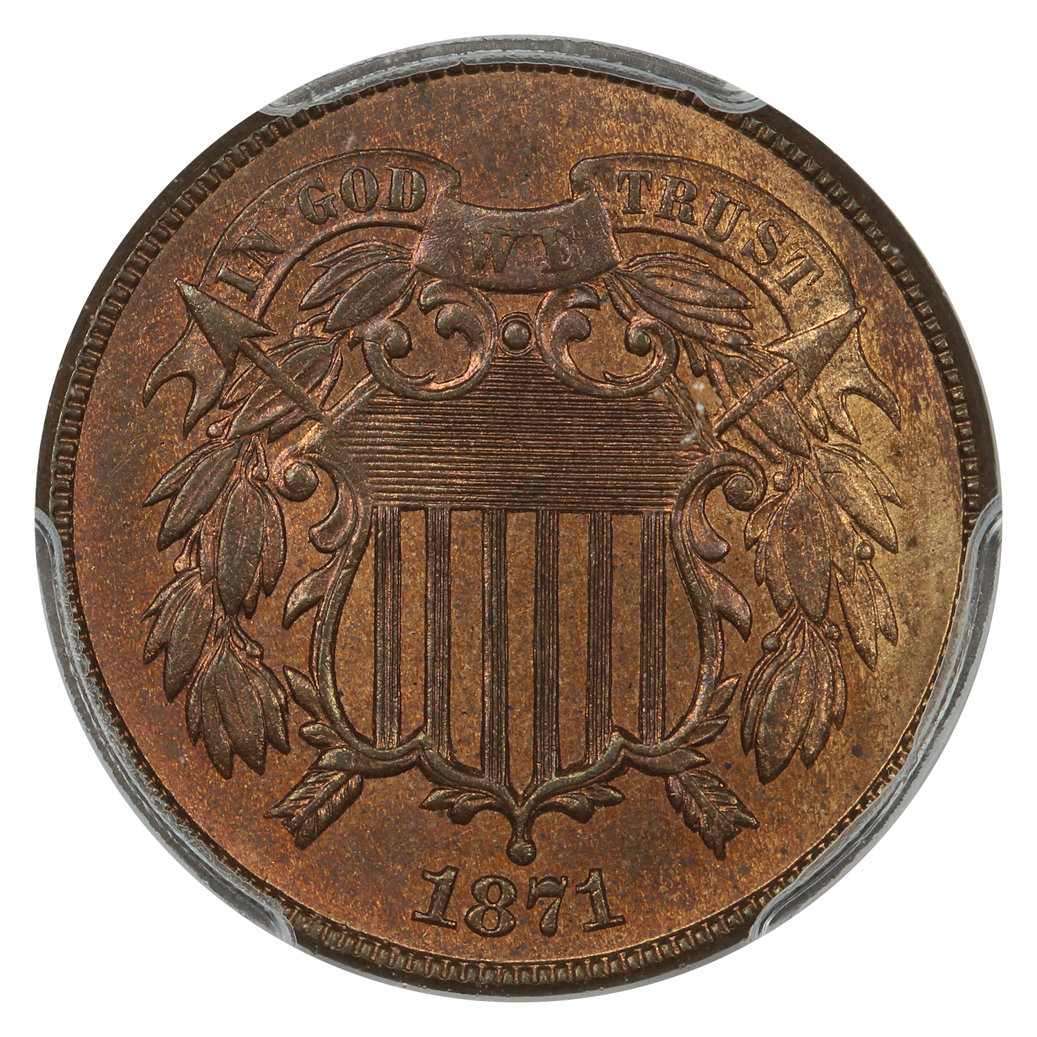 image for: 1871 2c PCGS MS66 RB