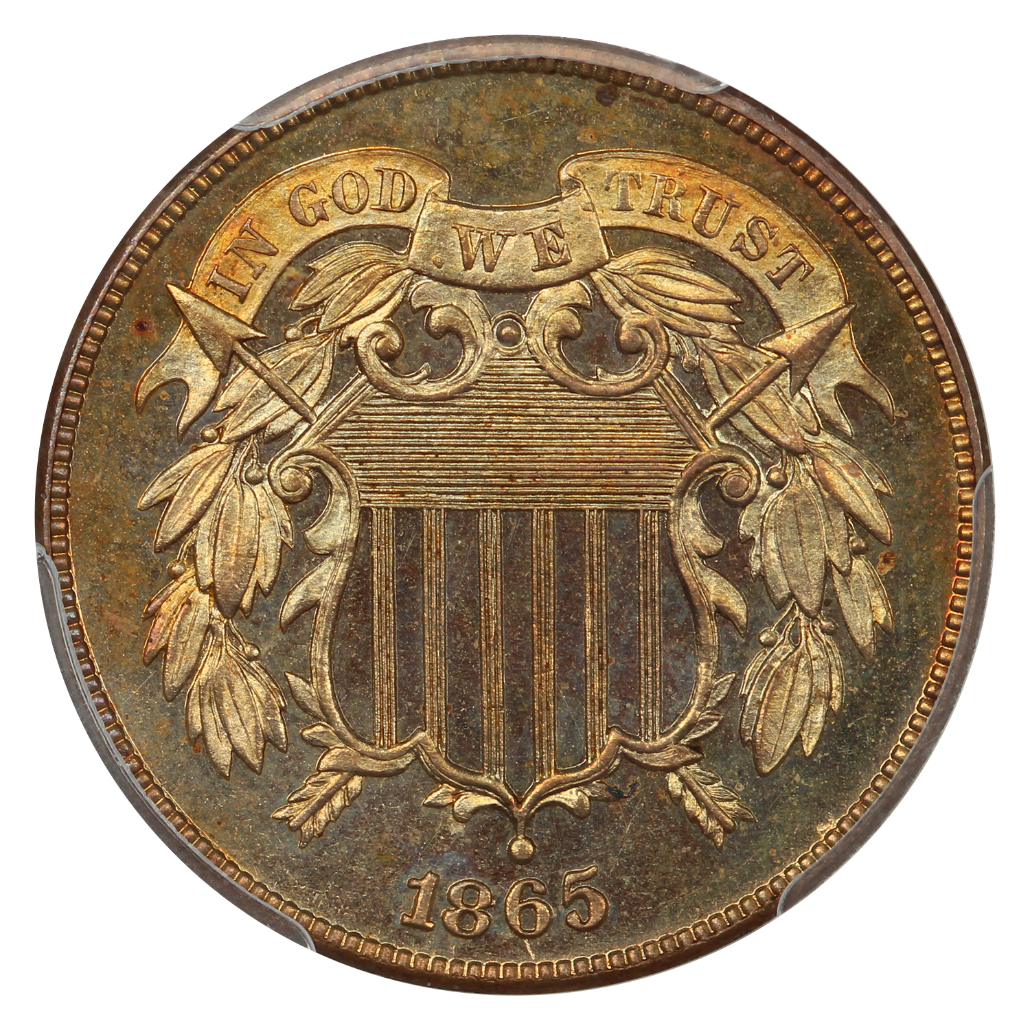 image for: 1865 2c PCGS PR66 RD