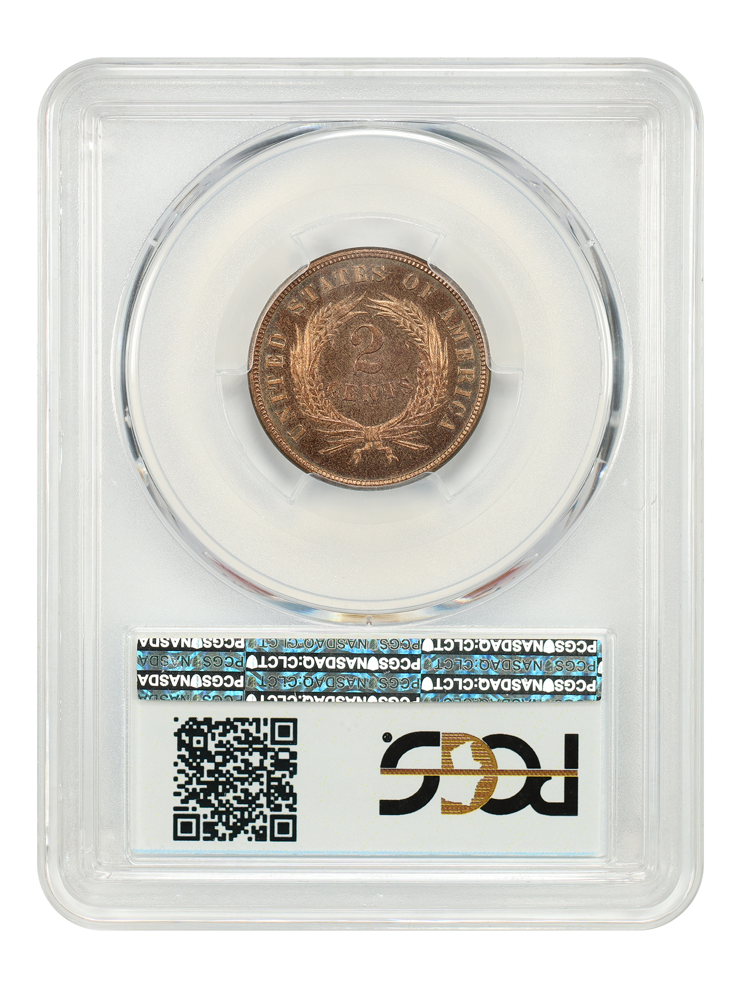 image for: 1867 2c PCGS PR66 RD