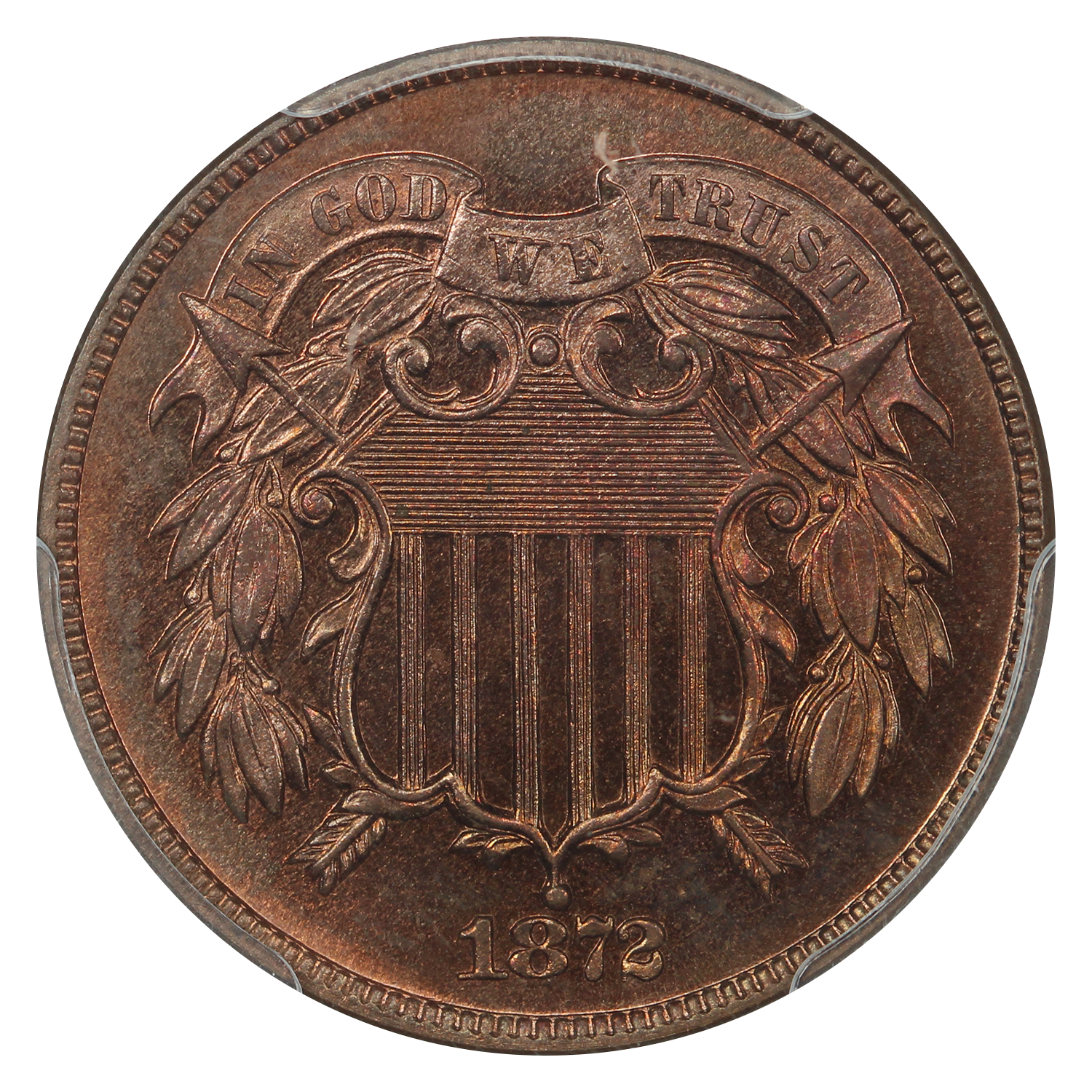 image for: 1872 2c PCGS PR65 RD