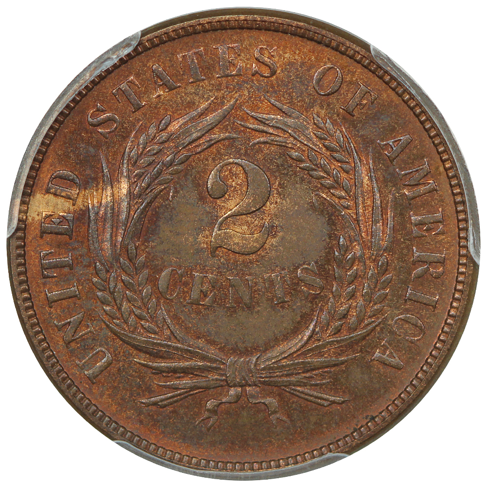 image for: 1873 Open 3 2c PCGS PR65 RB