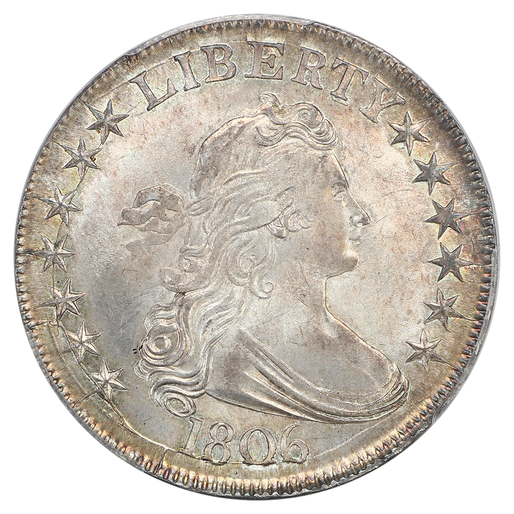 image for: 1806 Pointed 6, Stem 50c PCGS MS65