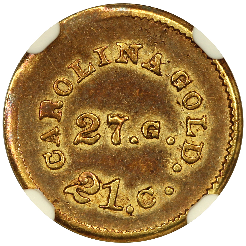 image for: (1842-52) A.Bechtler 27 GR, 21C, PE (K-24)  G$1 NGC AU58