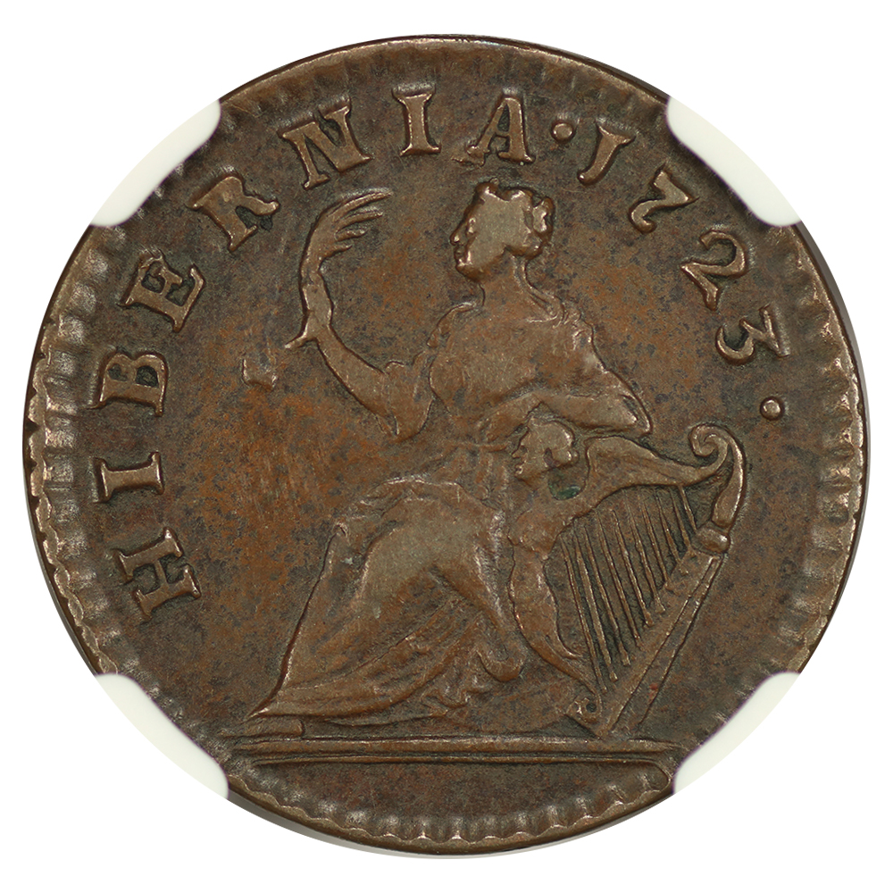 image for: 1723 Wood's Hibernia 1/2 P NGC AU53 BN