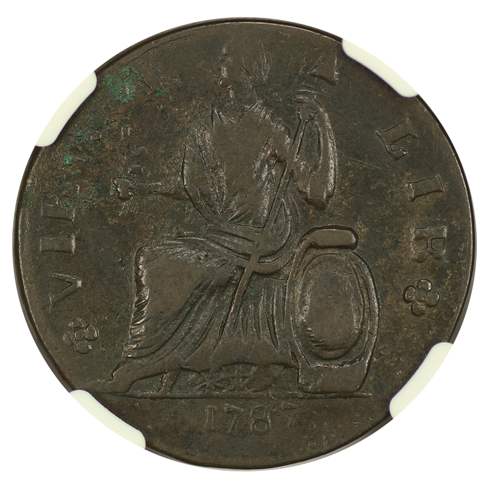 image for: 1787 Nova Eborac Seated Left Copper NGC XF40 BN