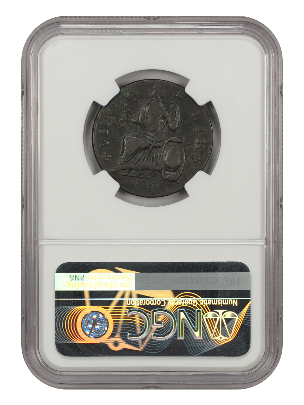 image for: 1787 Nova Eborac Seated Left Copper NGC XF40 BN