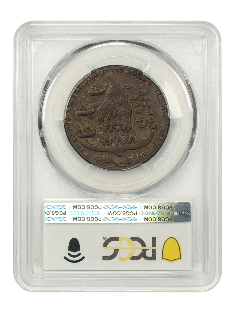 image for: (1778-79) RI Ship, No Wreath, Brass Medal PCGS XF40