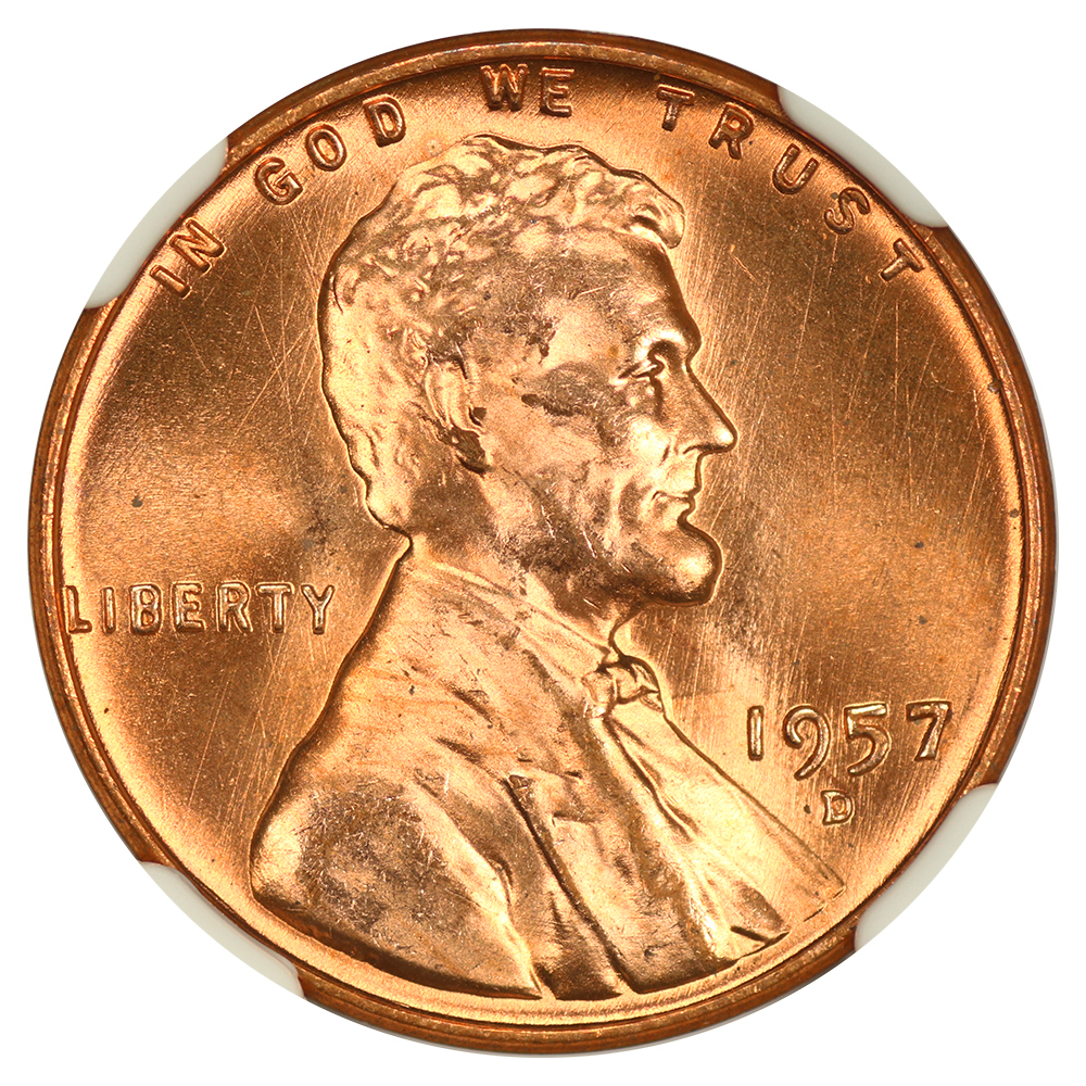 image for: 1957-D 1c NGC MS67 RD