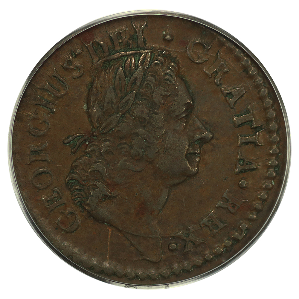 thumbnail for: 1723 Wood's Hibernia, DEI.GRATIA Far PCGS AU55 BN