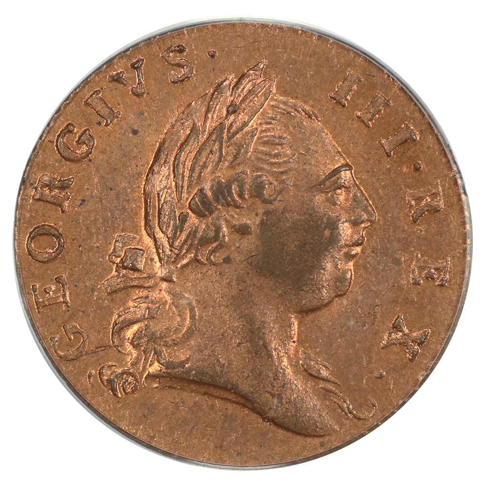 image for: 1773 Virginia With Period 1/2 P PCGS MS64 RD