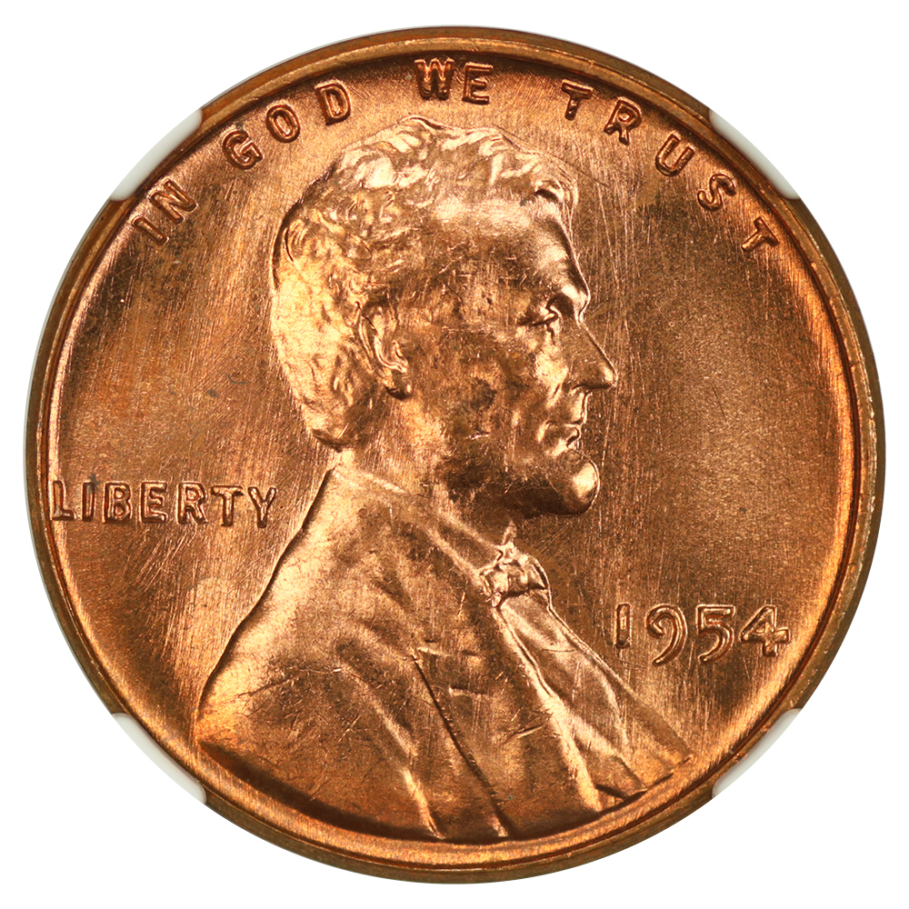 image for: 1954 1c NGC MS66 RD