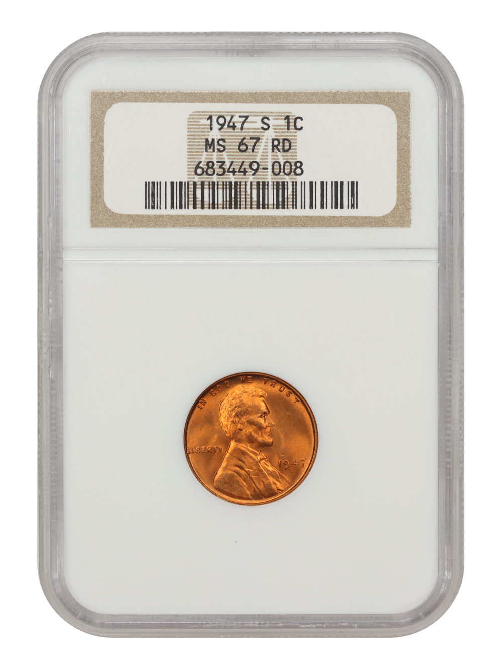 image for: 1947-S 1c NGC MS67 RD