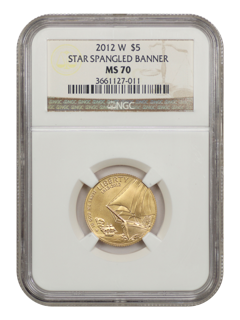 image for: 2012-W Star-Spangled Banner $5 NGC MS70