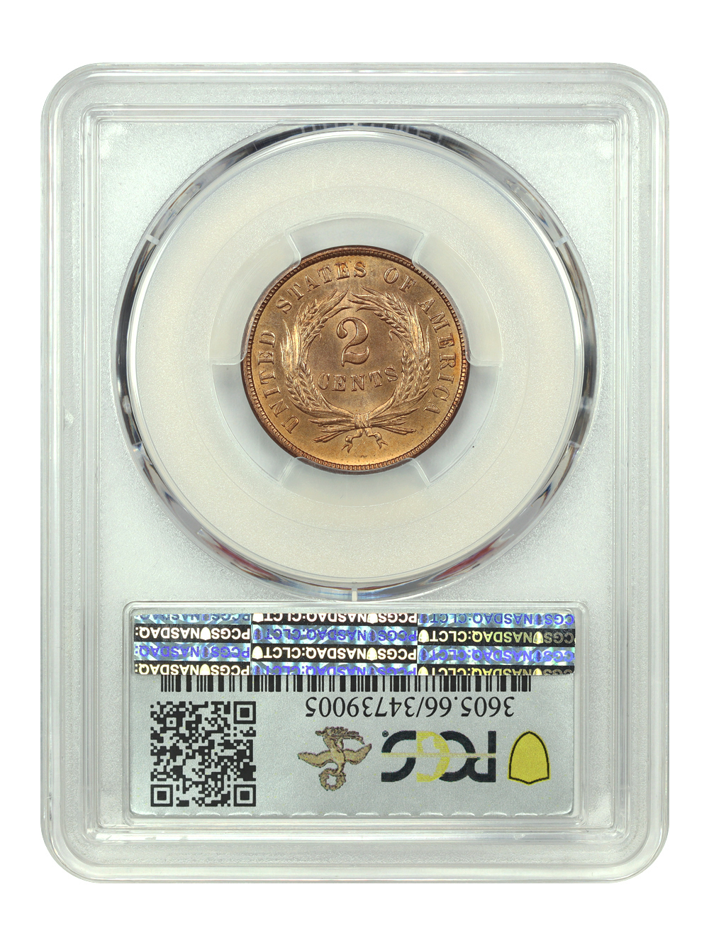image for: 1869 2c PCGS MS66 RD