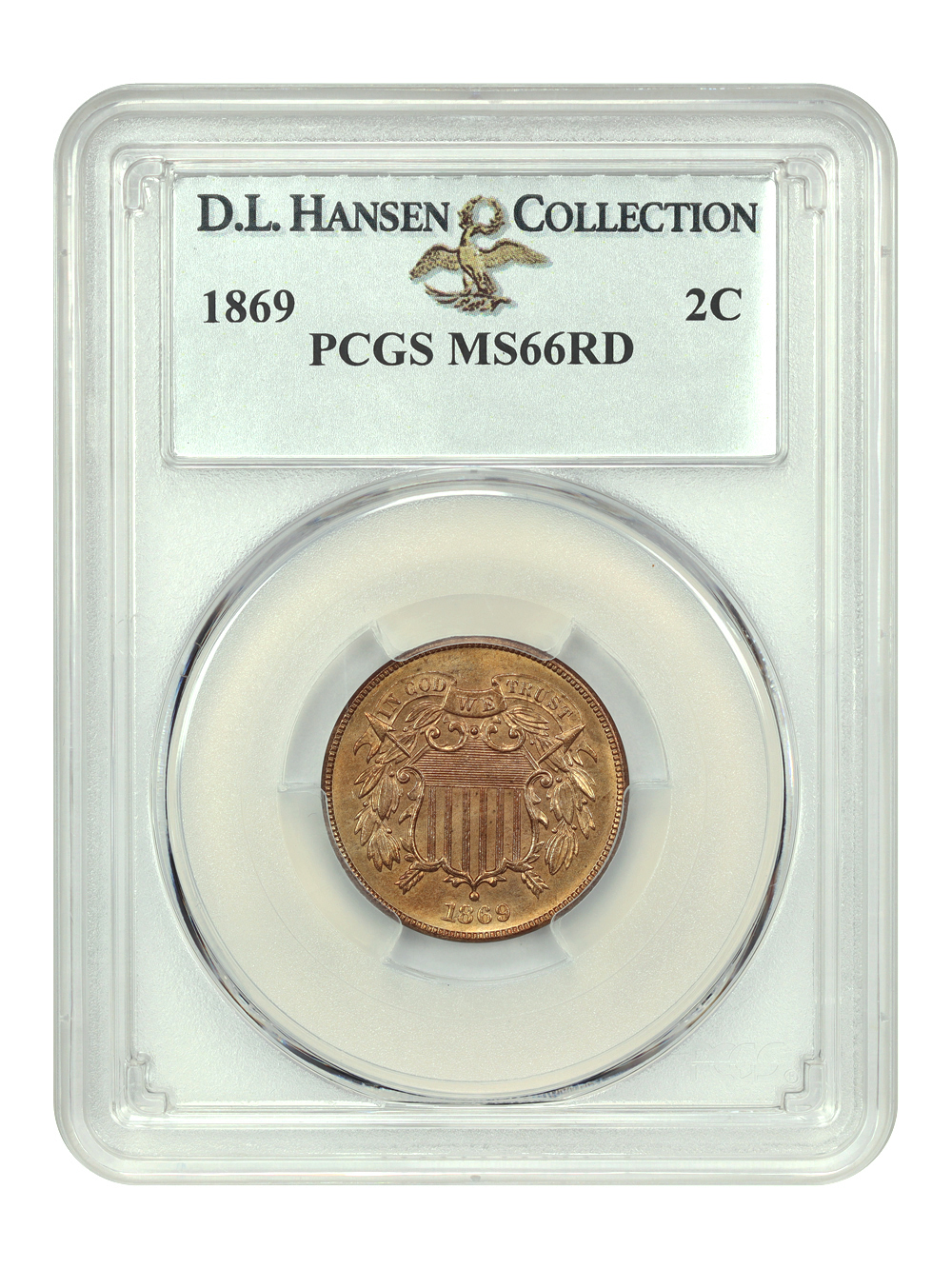 image for: 1869 2c PCGS MS66 RD