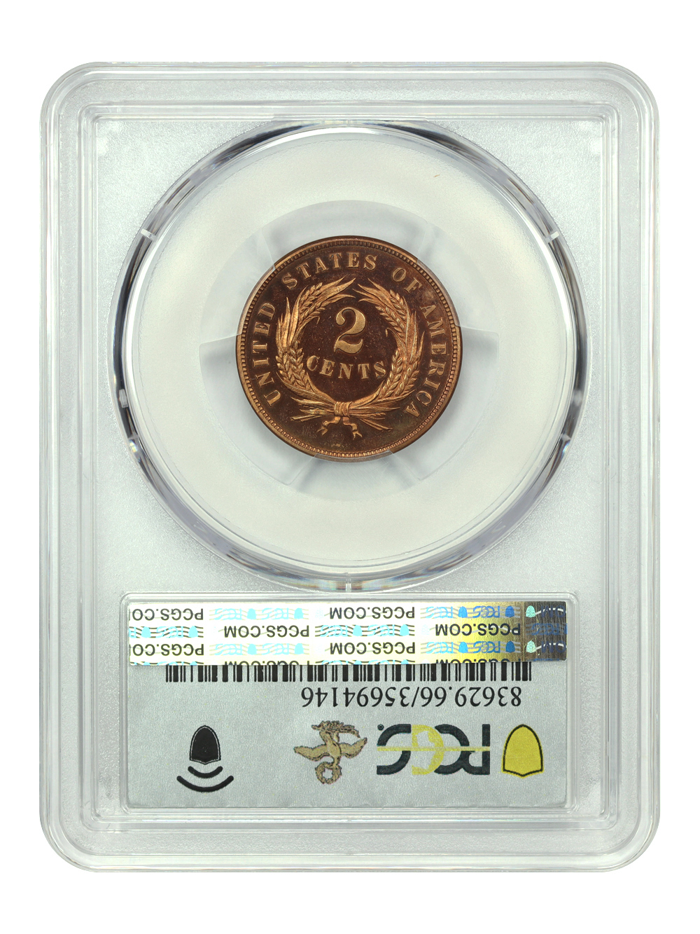 image for: 1865 2c PCGS PR66 RD CAM
