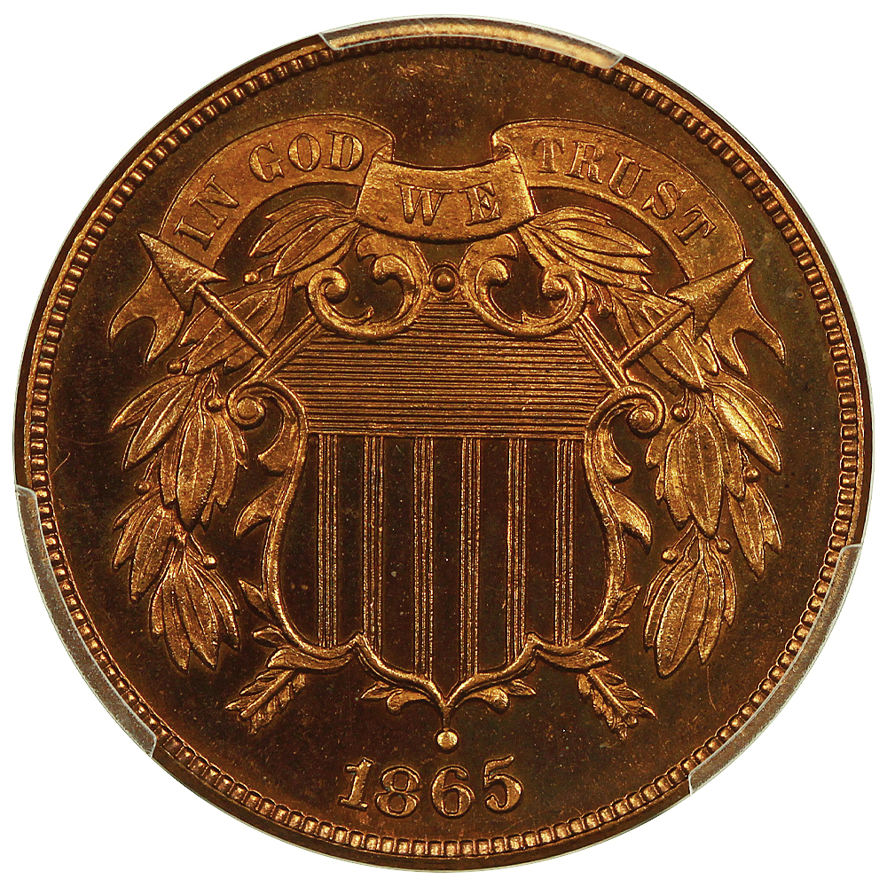 image for: 1865 2c PCGS PR66 RD CAM