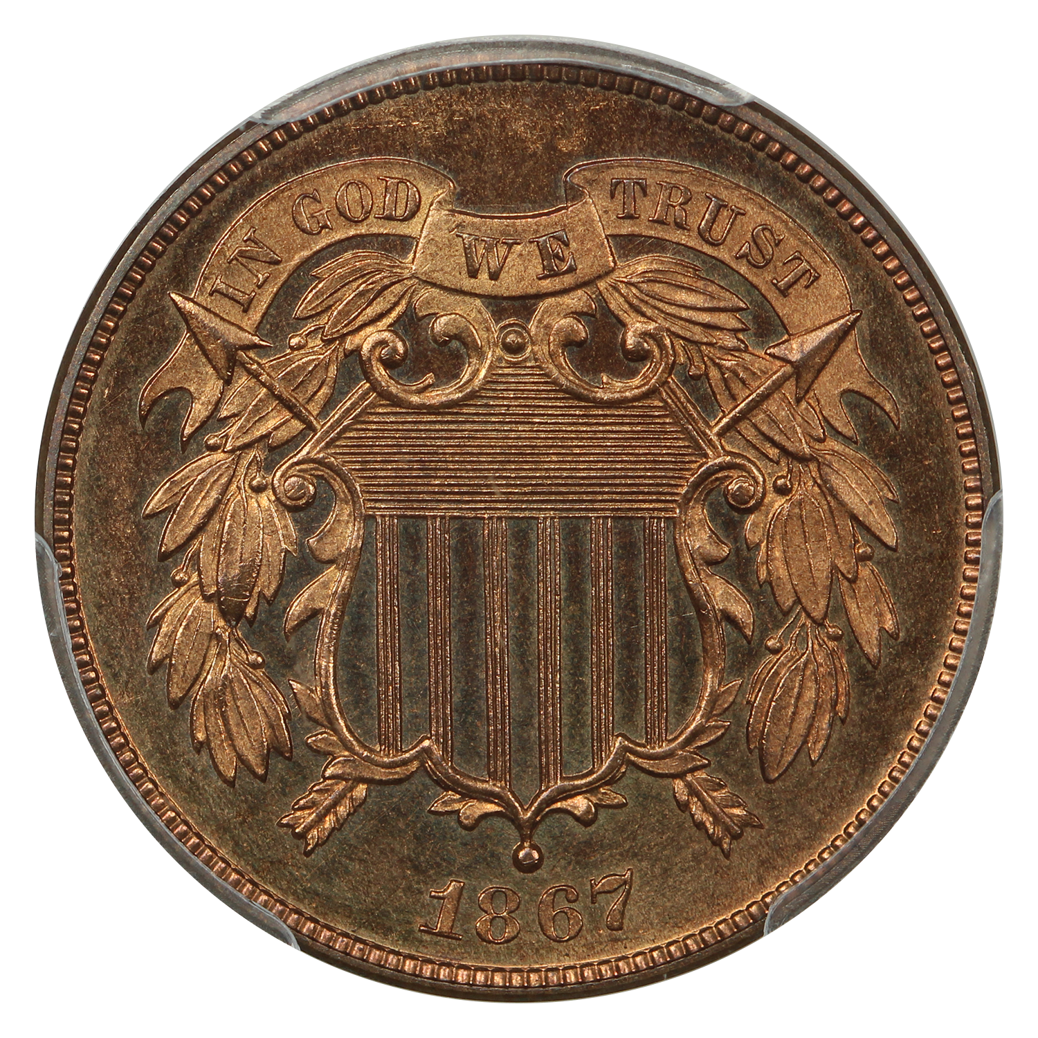thumbnail for: 1867 2c PCGS PR66 RD CAM