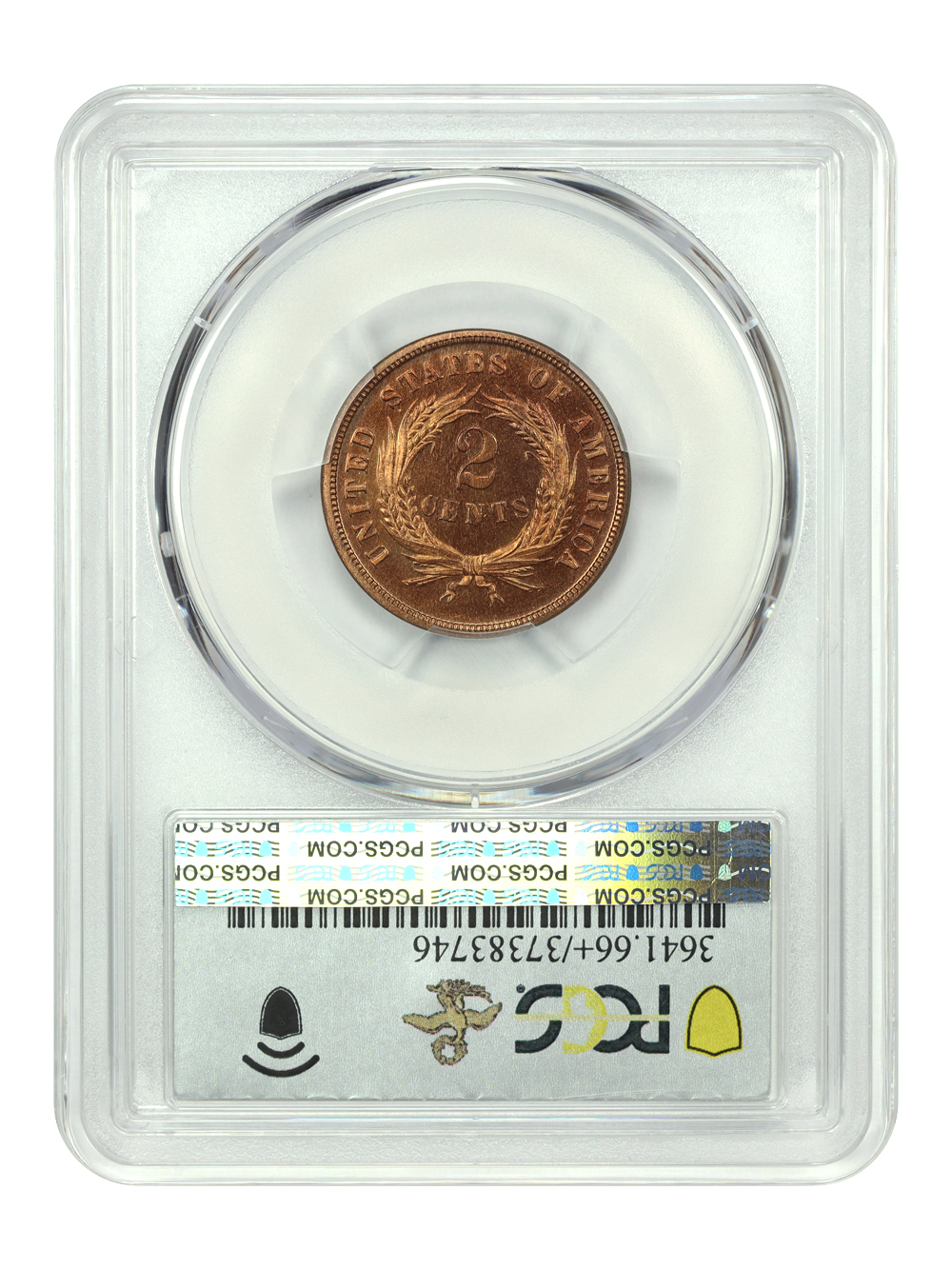 image for: 1869 2c PCGS PR66 RD