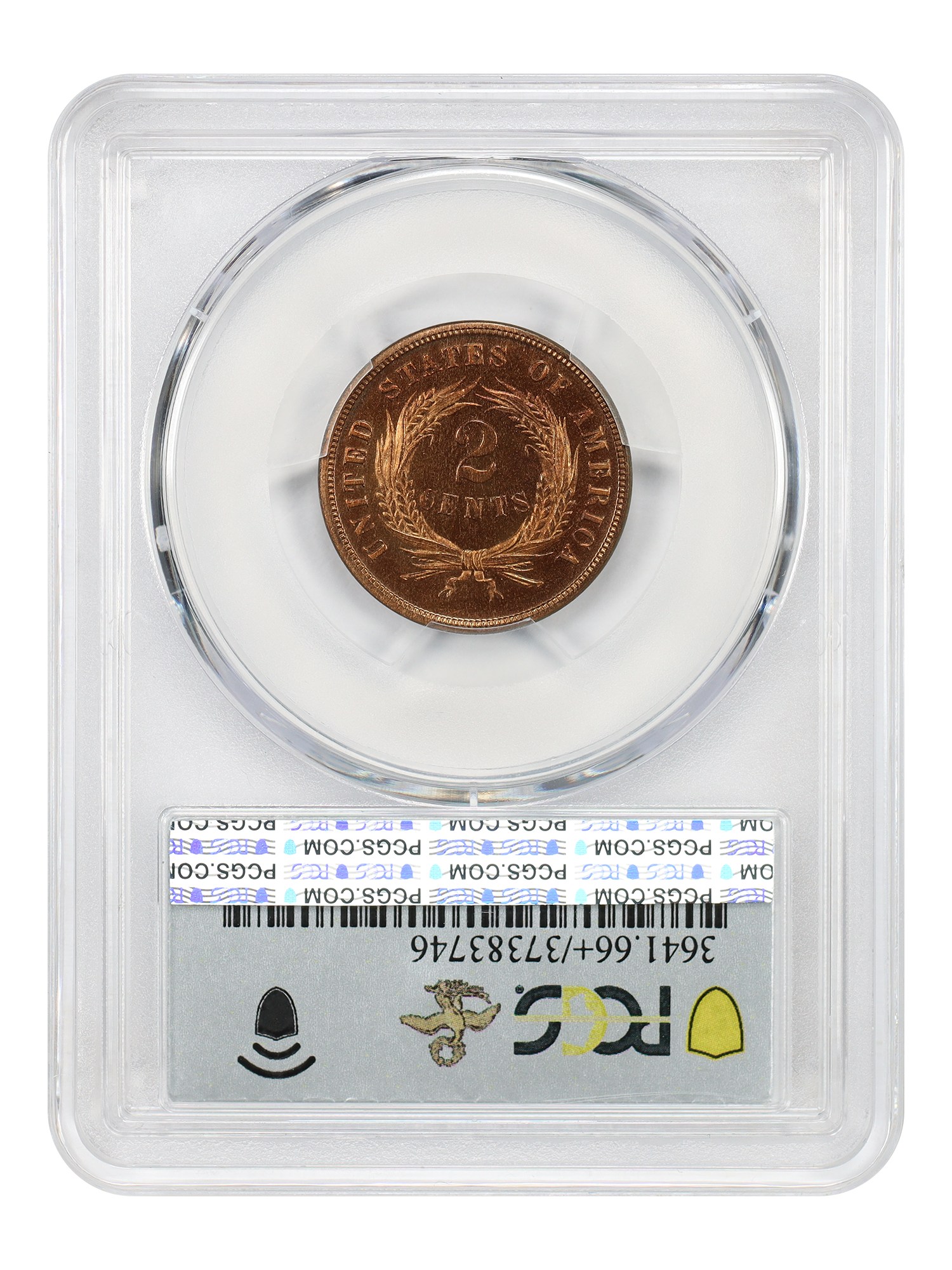 image for: 1869 2c PCGS PR66 RD