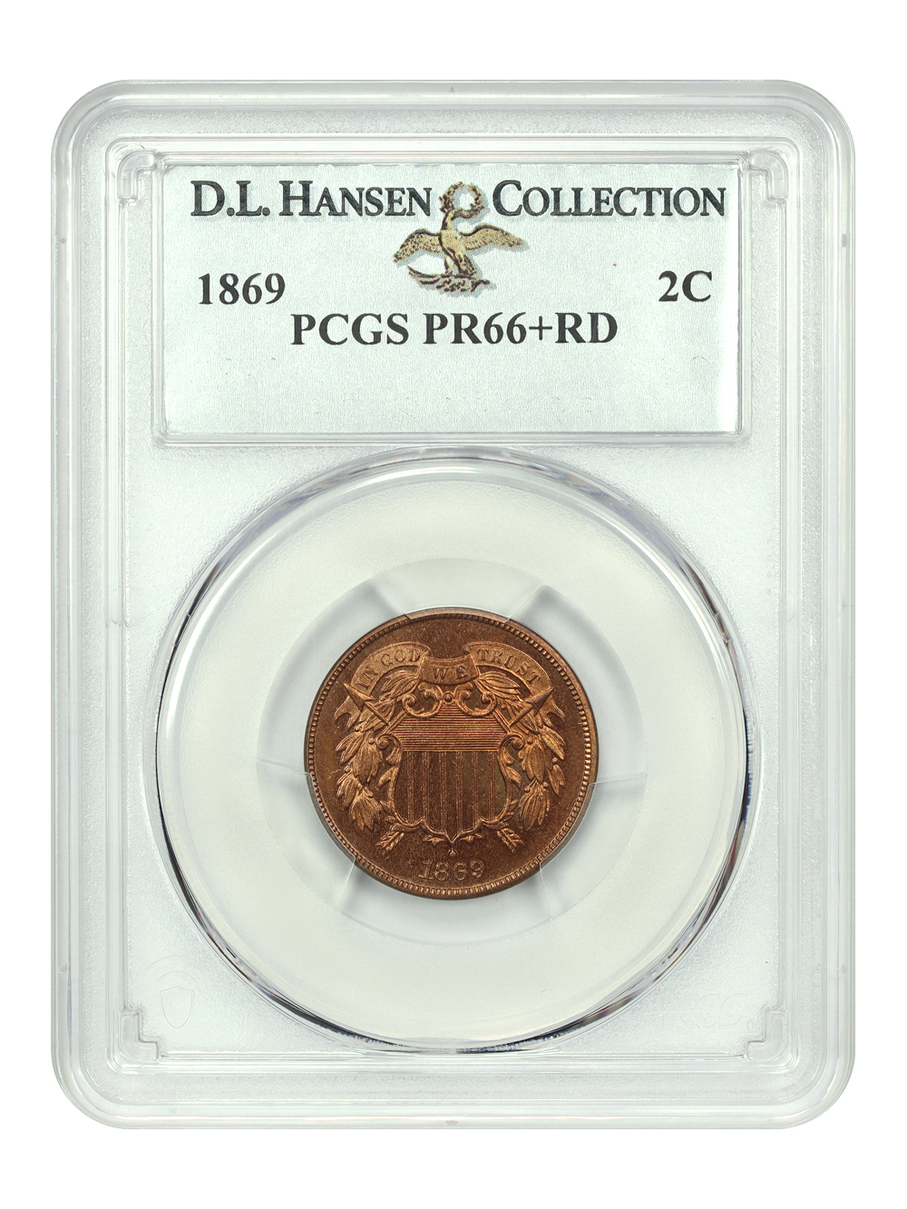 image for: 1869 2c PCGS PR66 RD