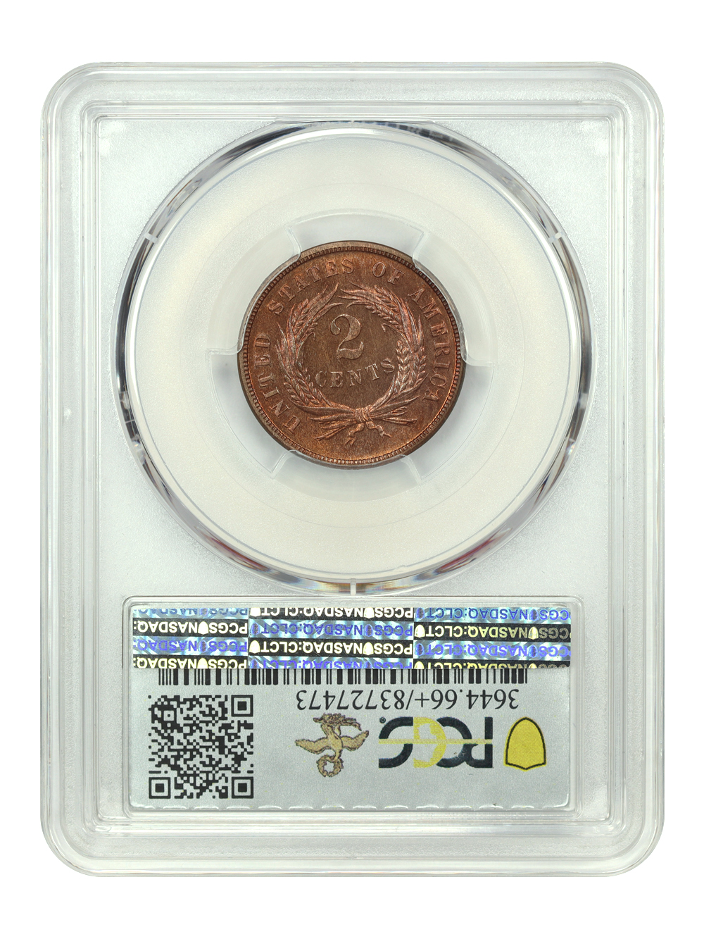 image for: 1870 2c PCGS PR66 RD