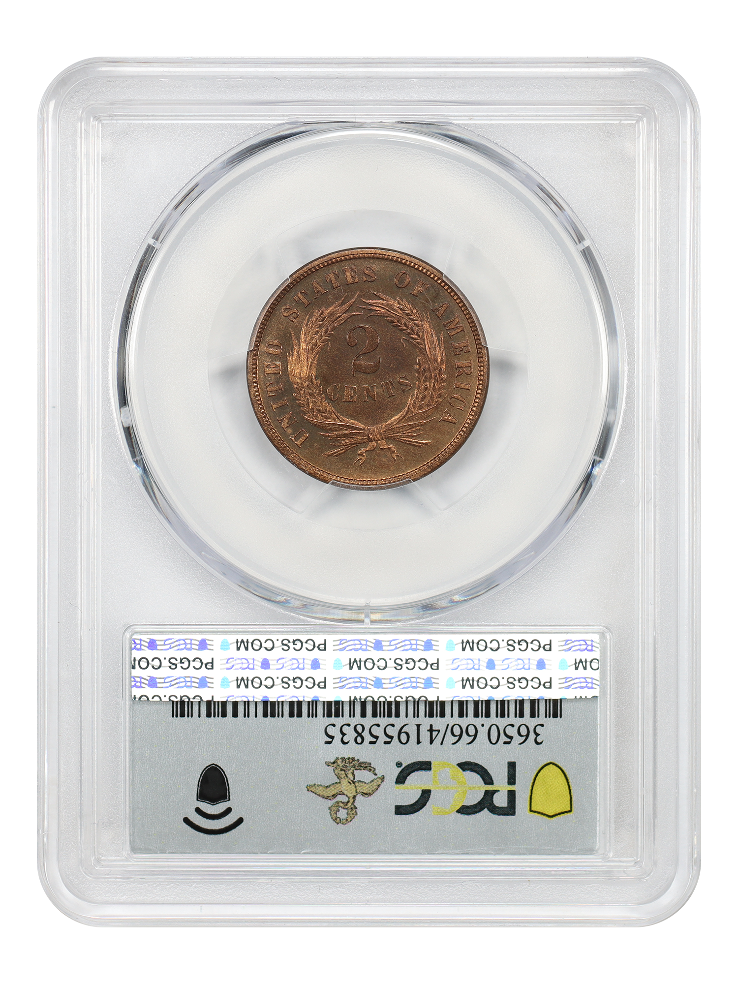 image for: 1872 2c PCGS PR66 RD