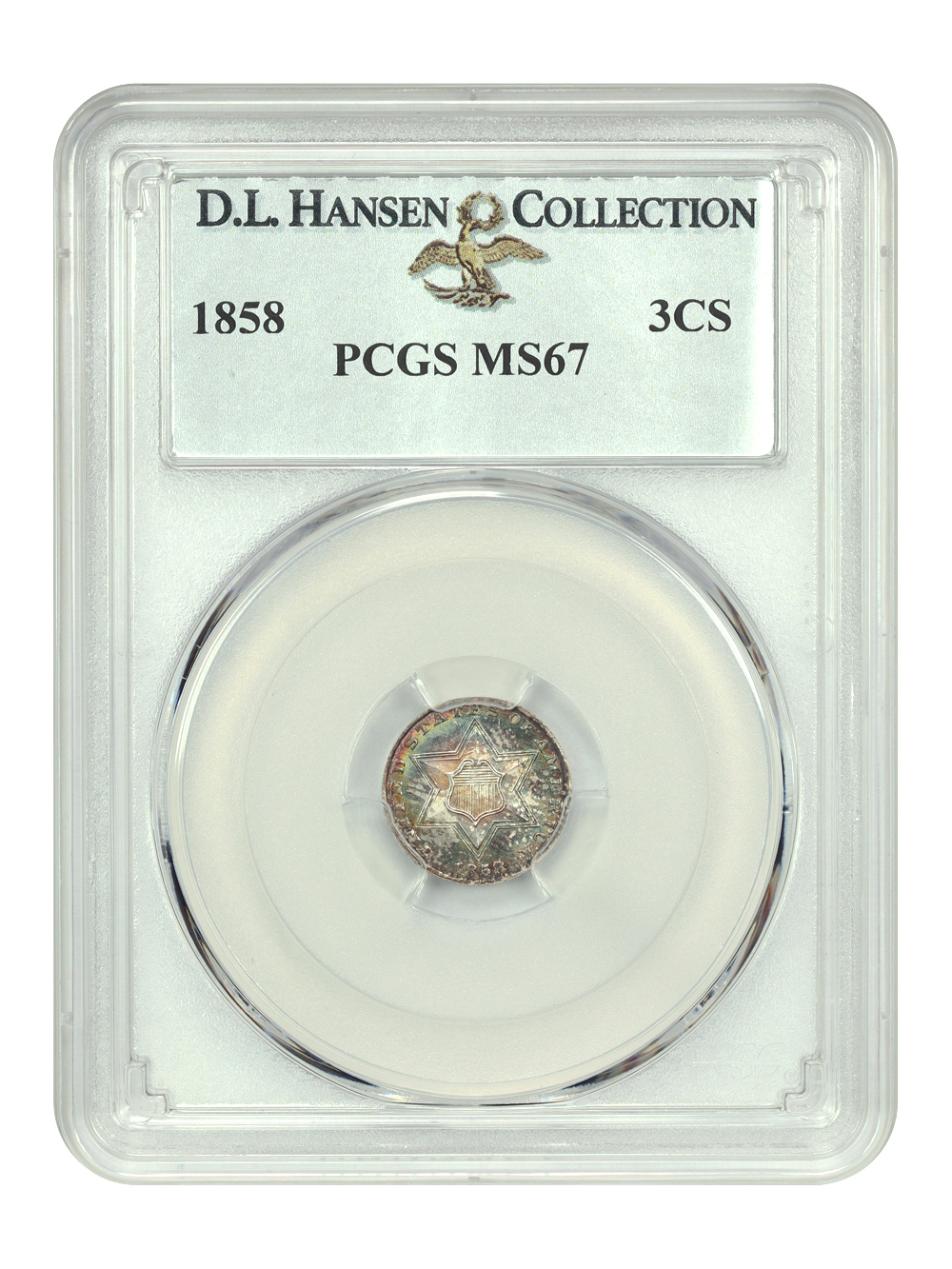 image for: 1858 3cS PCGS MS67